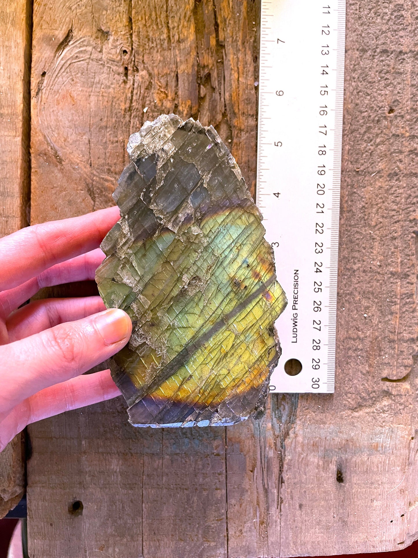 Half Polished Polished Rainbow Labradorite Free Form 594g From Madagascar