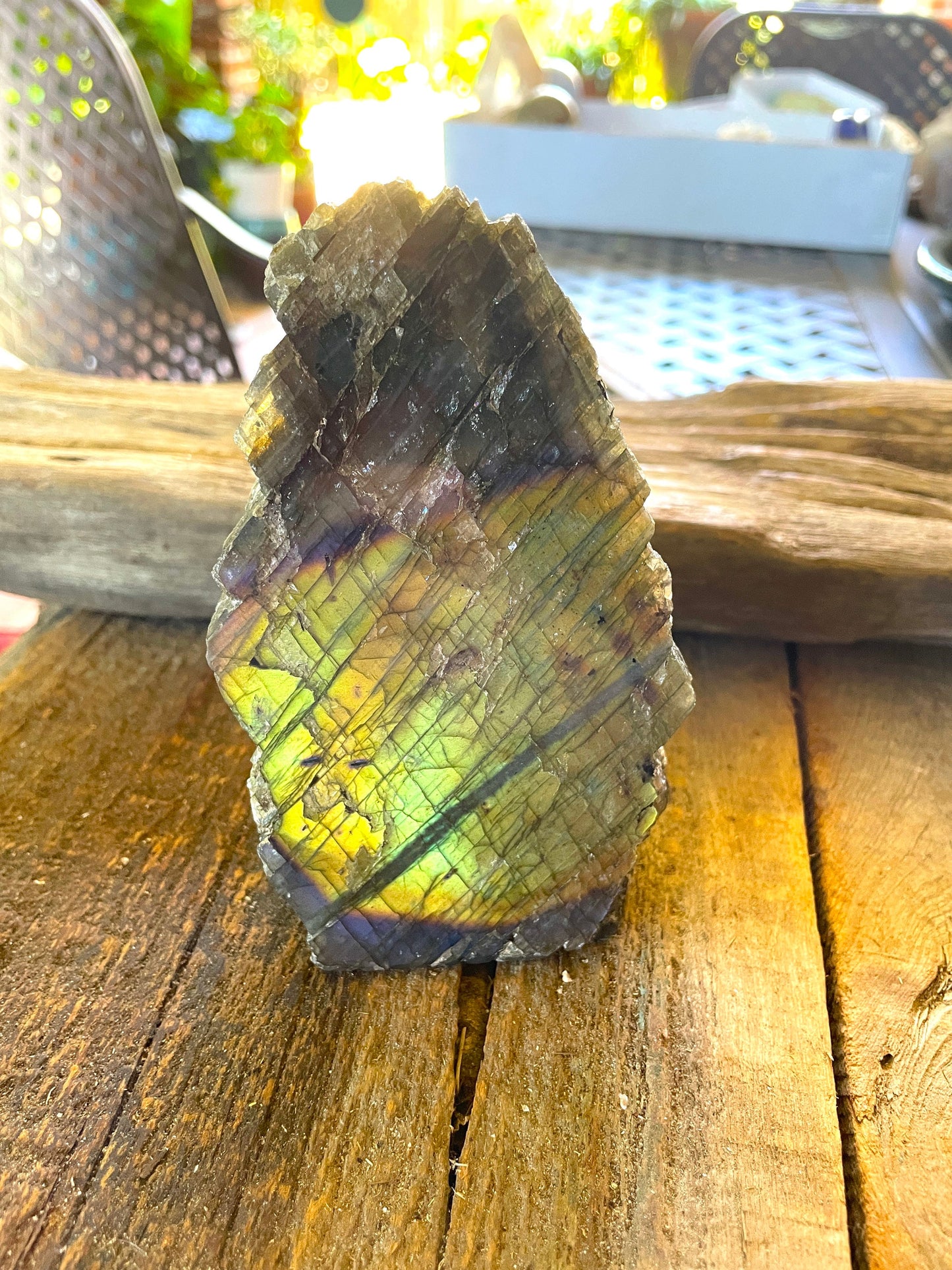 Half Polished Polished Rainbow Labradorite Free Form 594g From Madagascar