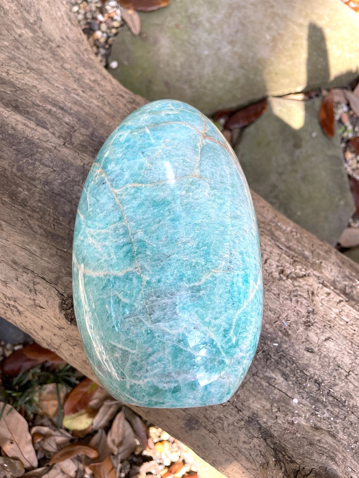 Vivid Polished Amazonite Free Form Display Specimen 830g 1lb 13.4oz From Madagascar