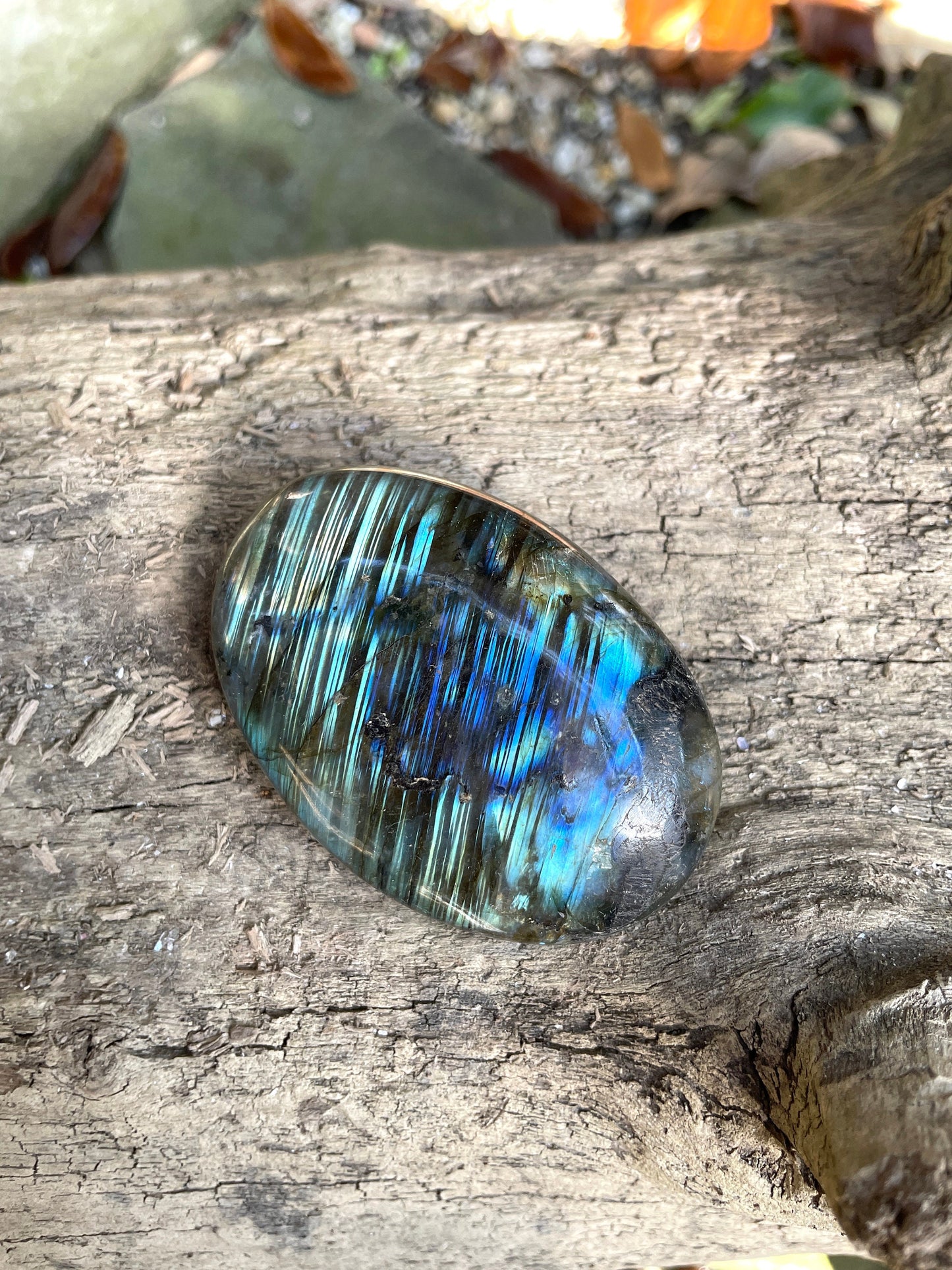 Small Polished Labradorite Palm Stone 86g Great Flash From Madagascar Mineral Crystal