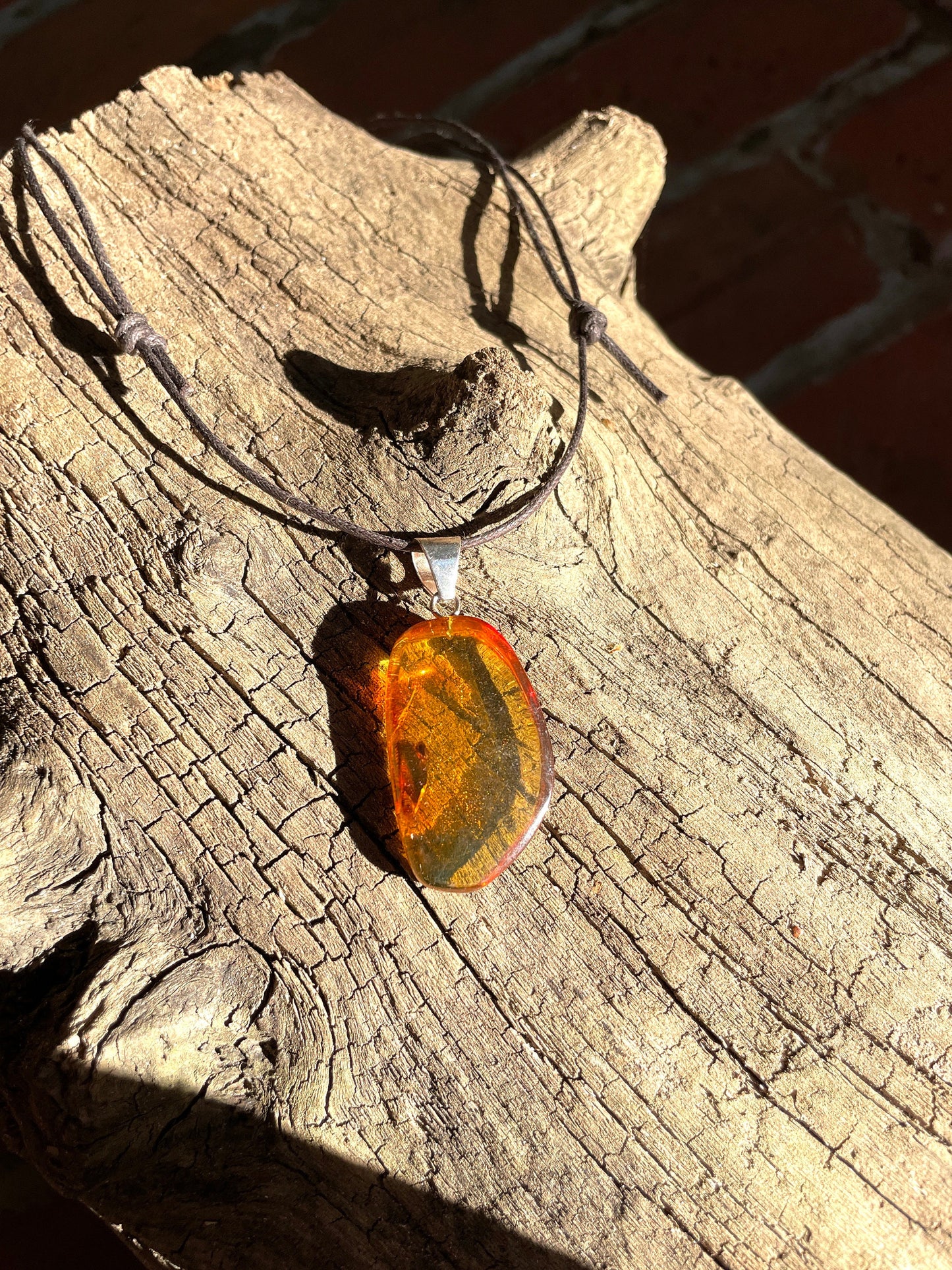 Polished and Hand Drilled Mexican Blue Amber Pendant from Ciapas Mexico 1.43" 36mm