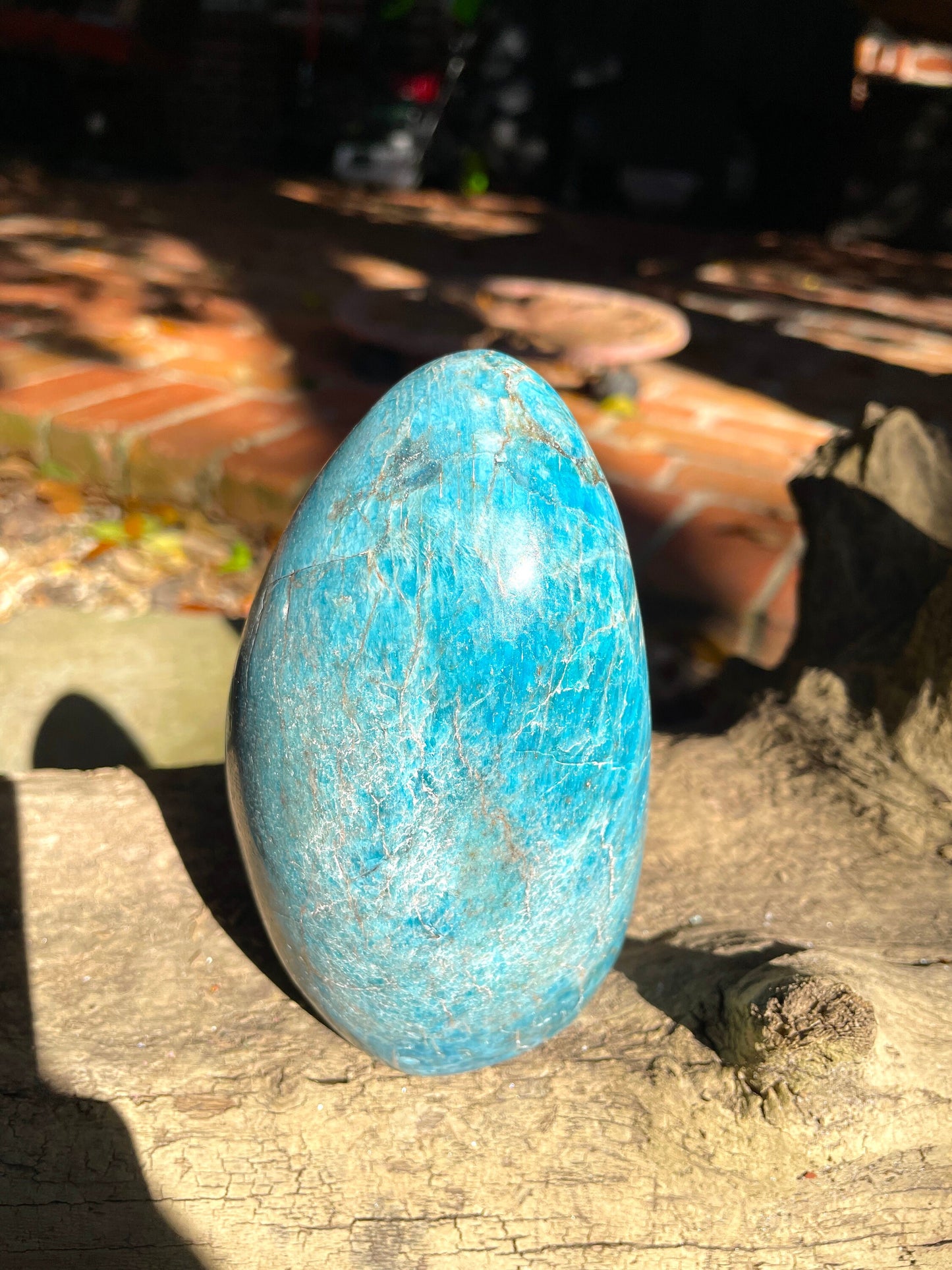 Medium Blue Apatite Polished Free Form from Madagascar 832g 1lb 13.3oz Specimen