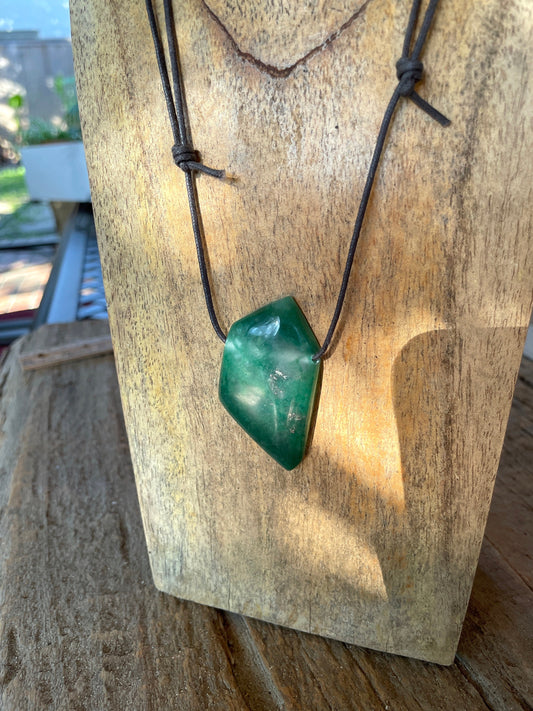 Polished and Drilled Jade Pendant, Necklace Specimen Mineral Crystal Jewelry