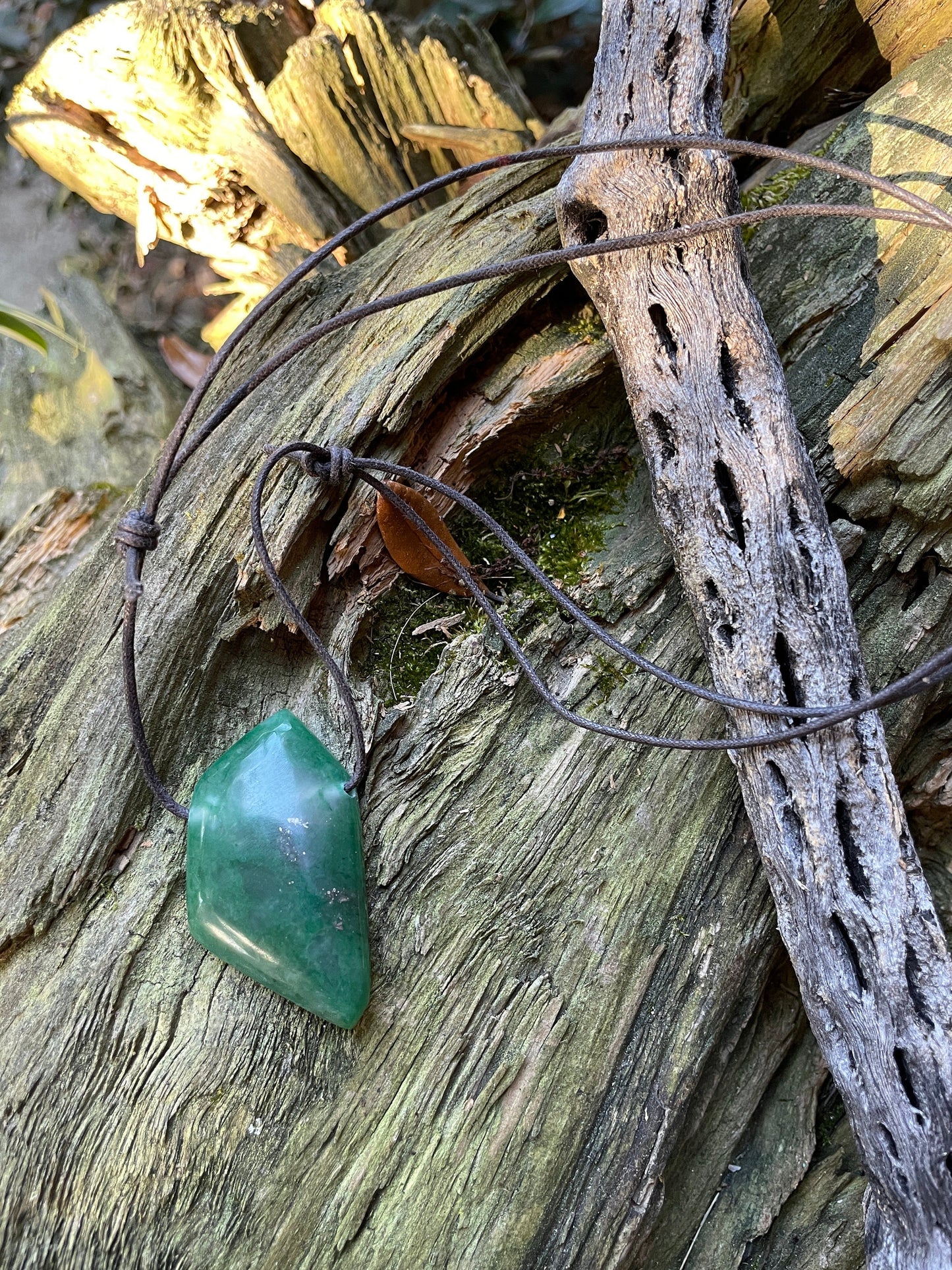 Polished and Drilled Jade Pendant, Necklace Specimen Mineral Crystal Jewelry