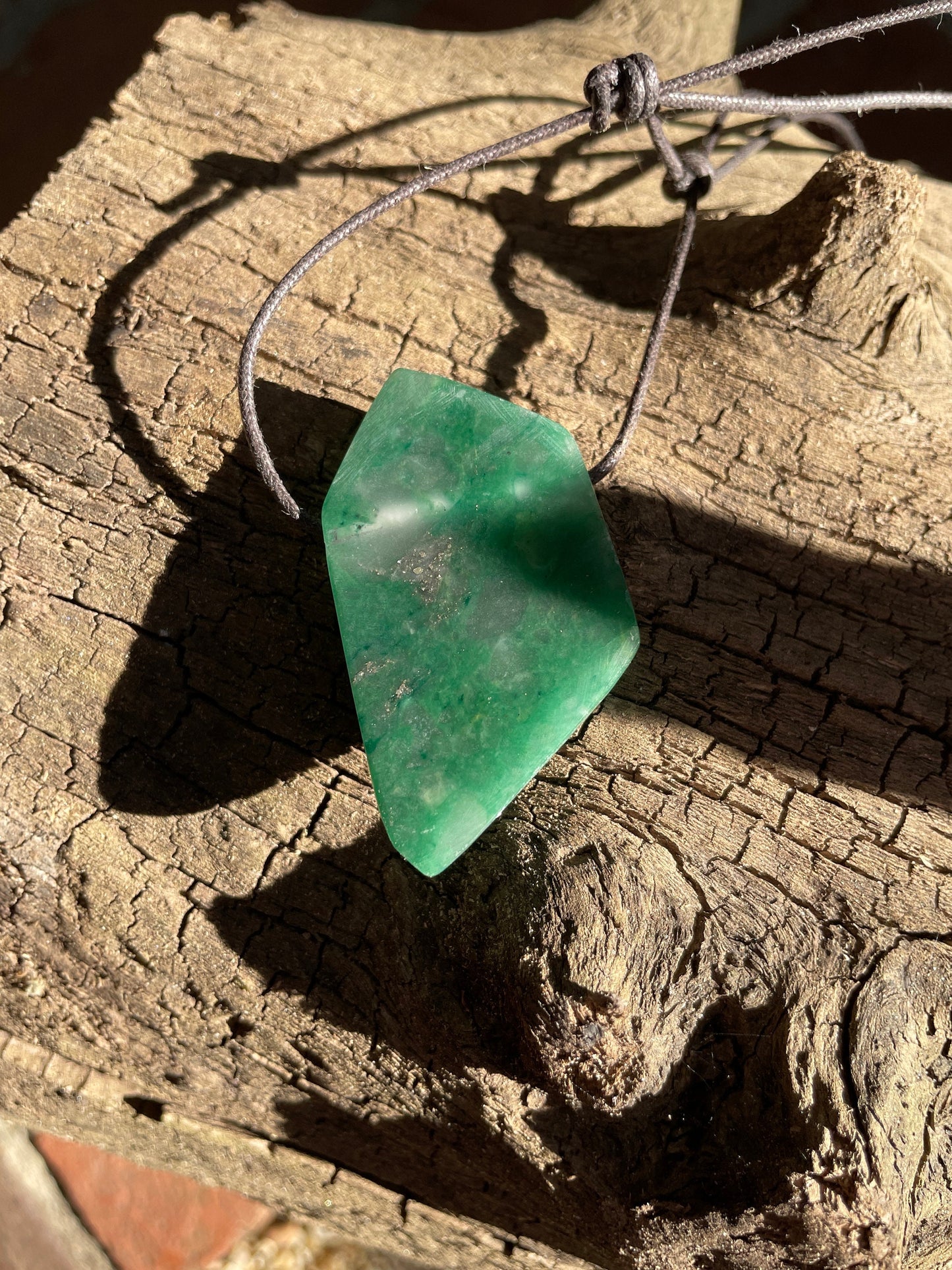 Polished and Drilled Jade Pendant, Necklace Specimen Mineral Crystal Jewelry