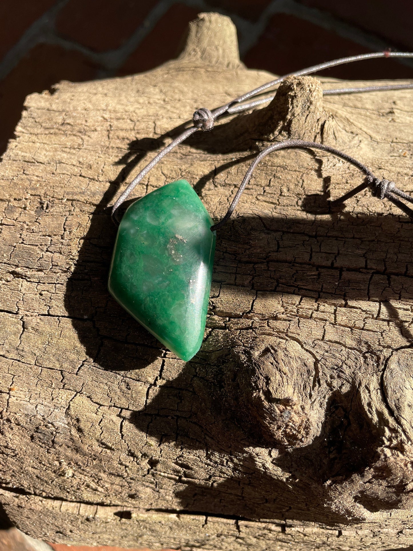 Polished and Drilled Jade Pendant, Necklace Specimen Mineral Crystal Jewelry