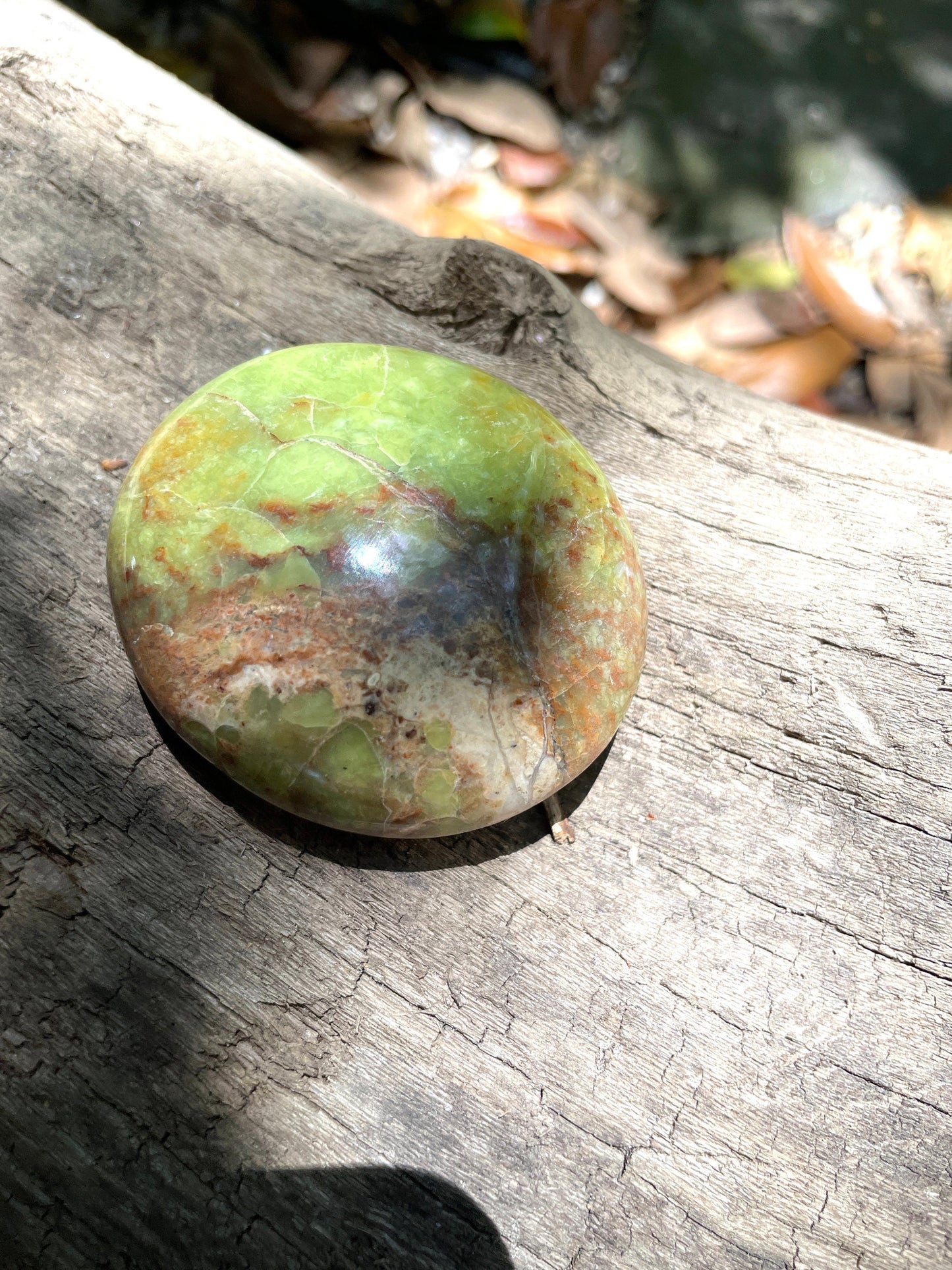 Polished Green Opal Palm Stone From Madagascar, Specimen 86.4g Mineral Crystal