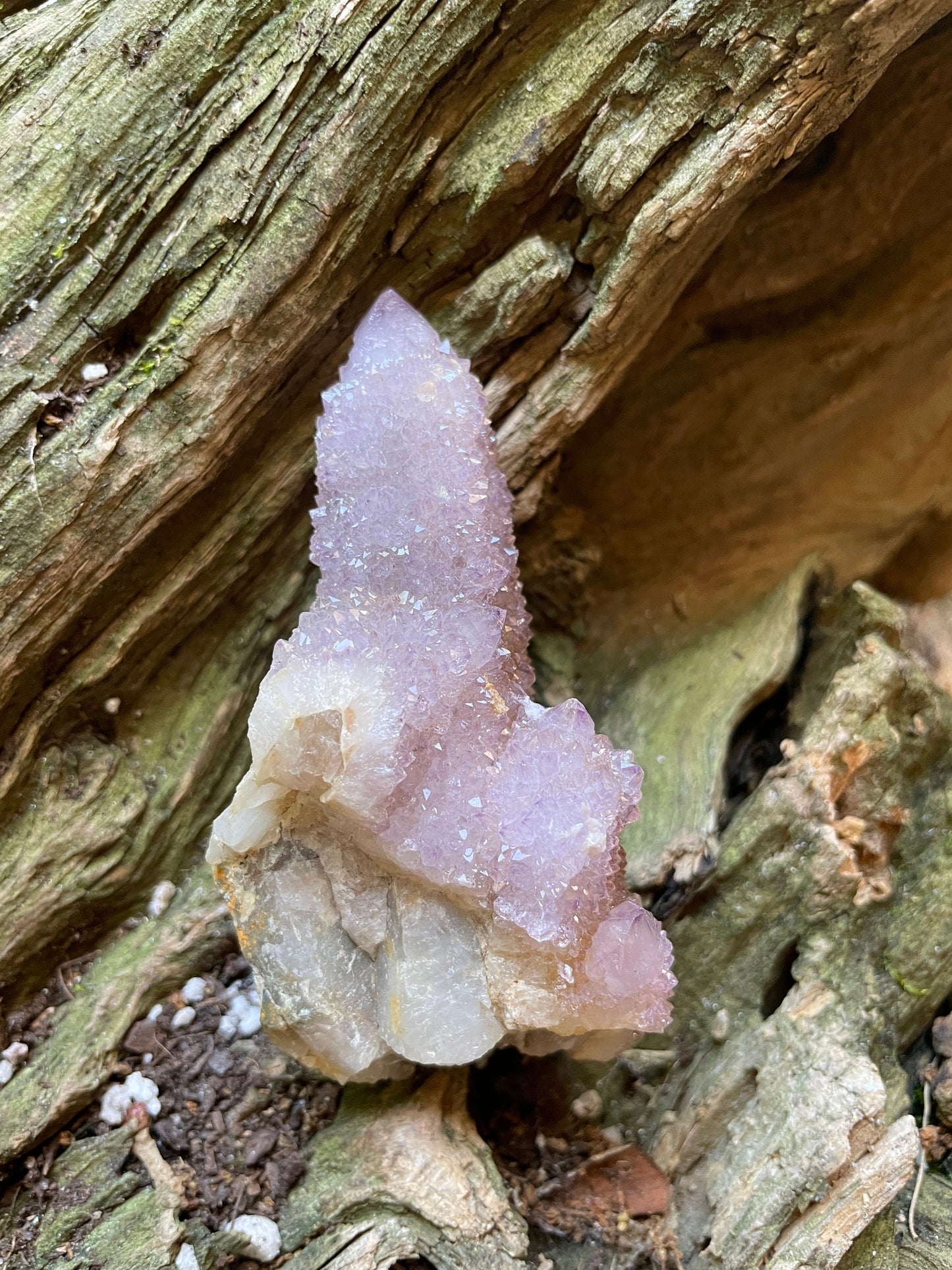 Amethyst Spirit Quartz Point cluster With Iron Specimen 98.2g From Mpumalanga South Africa