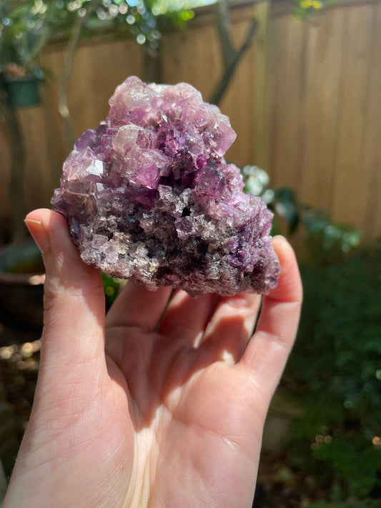 Deep Purple Cubic Fluorite Specimen from Mina Esperanza, Mexico 346g Mineral Crystal