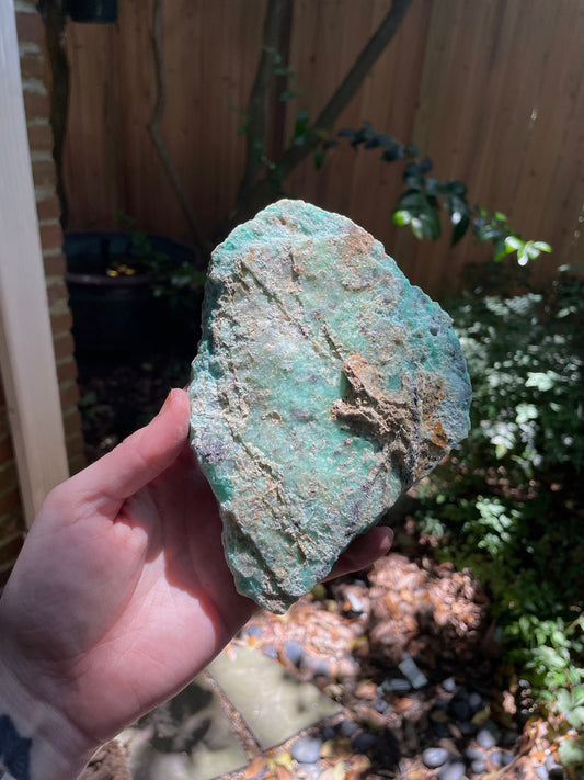 Rough/Raw Blue Green Chrysophrase from Brazil New Find 512g Mineral Crystal Specimen.