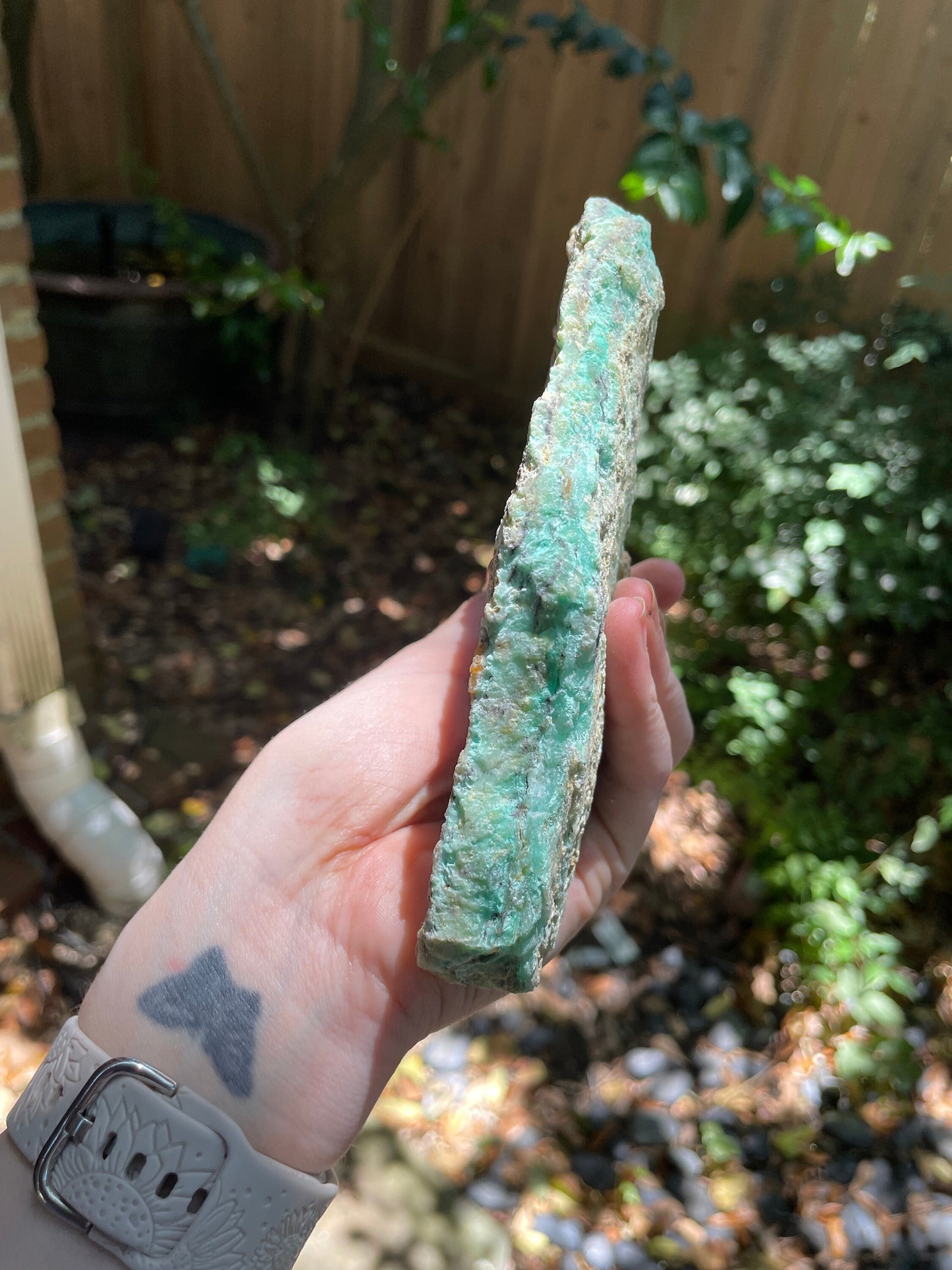 Rough/Raw Blue Green Chrysophrase from Brazil New Find 512g Mineral Crystal Specimen.
