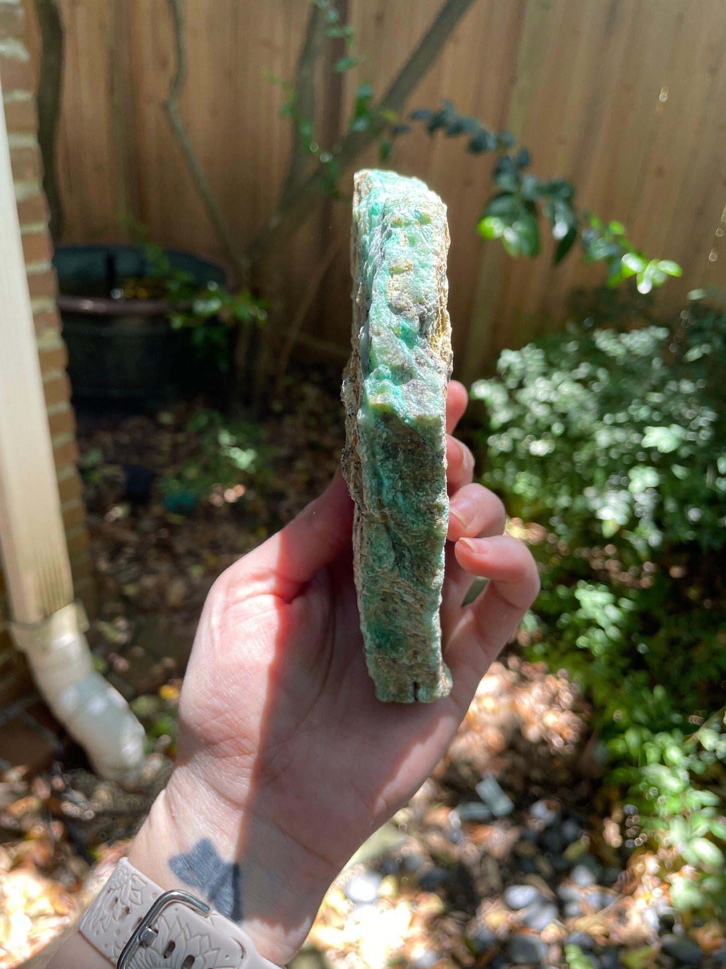 Rough/Raw Blue Green Chrysophrase from Brazil New Find 512g Mineral Crystal Specimen.