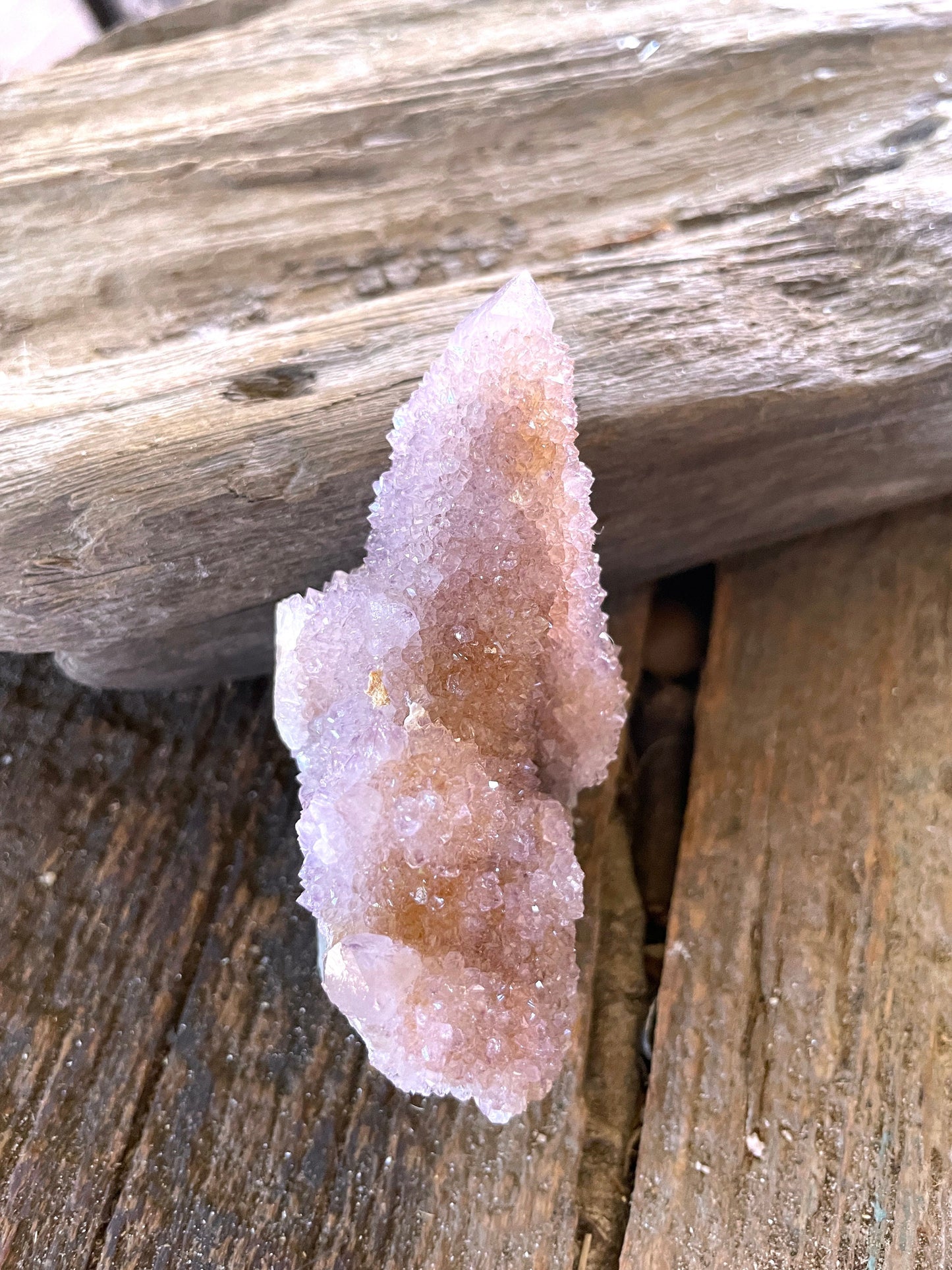 Amethyst Spirit Quartz Point cluster With Iron Specimen 98.2g From Mpumalanga South Africa