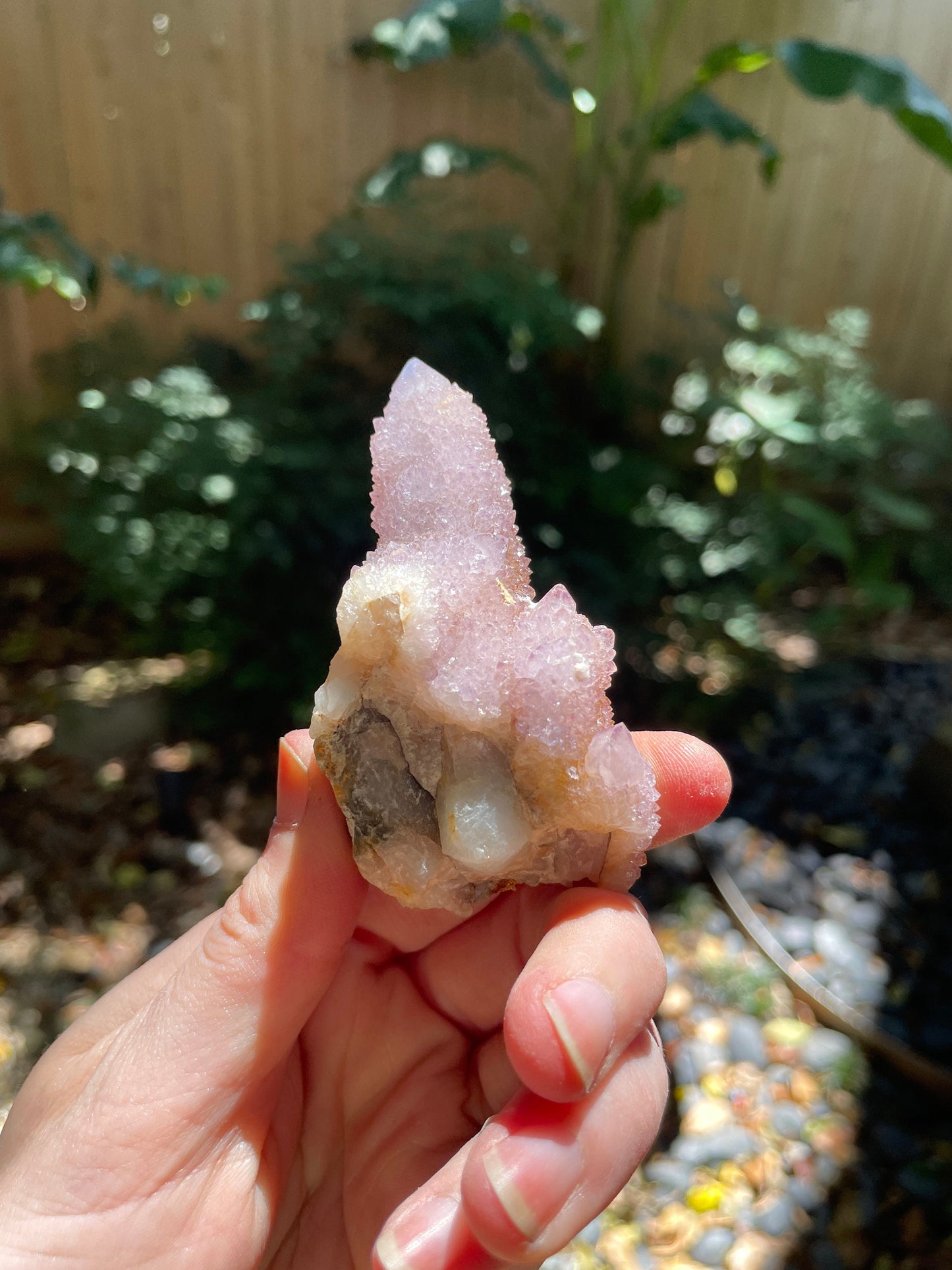 Amethyst Spirit Quartz Point cluster With Iron Specimen 98.2g From Mpumalanga South Africa