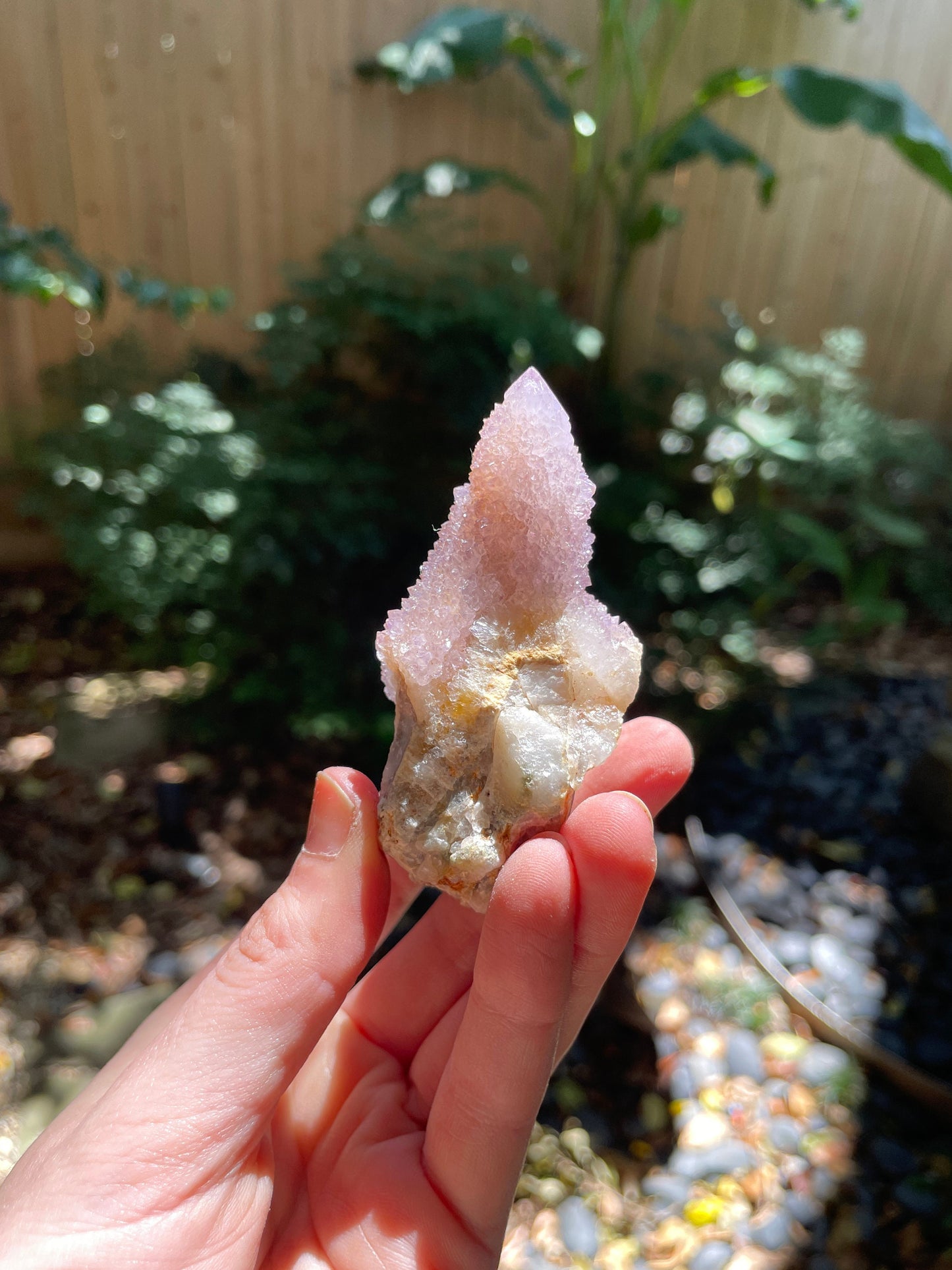 Amethyst Spirit Quartz Point cluster With Iron Specimen 98.2g From Mpumalanga South Africa