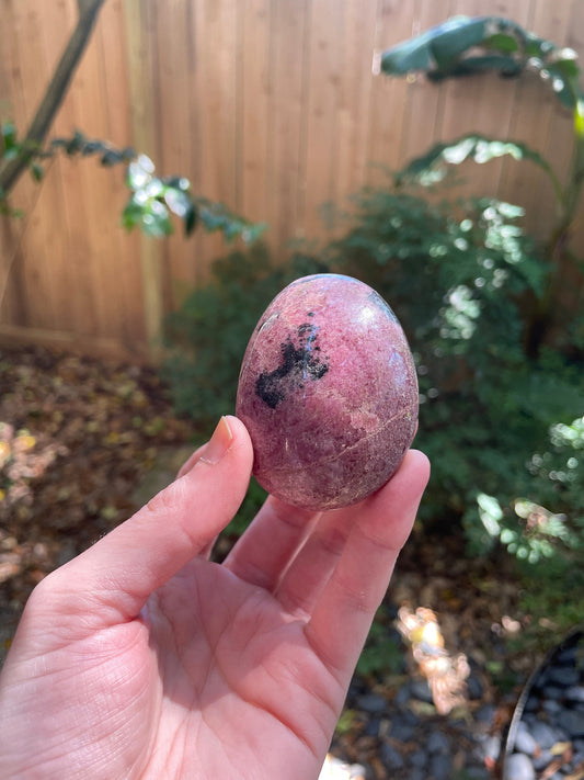 Beautiful Polished Palm Stone Rhodonite Specimen 160.8g From Madagascar Mineral Crystal