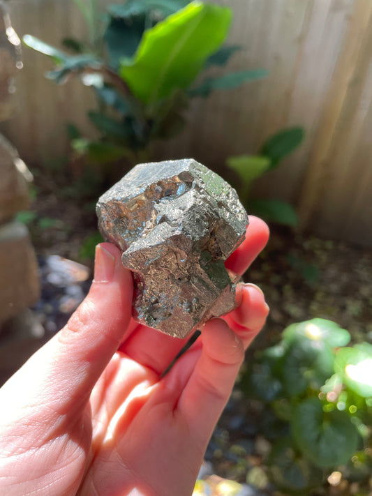 Beautiful Rare Natural Raw Pyrite Crystal 220g, Shiver Boyaca, Columbia Mineral Specimen