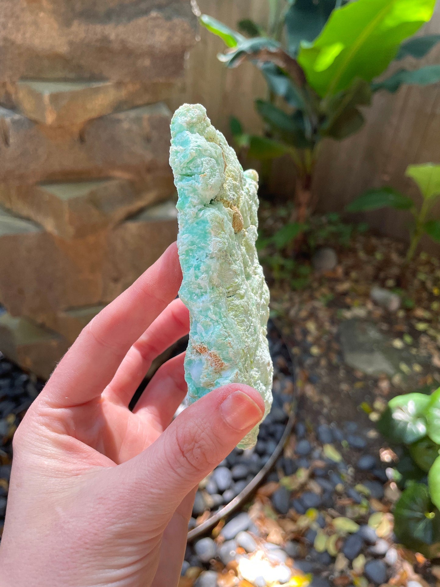 Rough/Raw Blue Green Chrysophrase from Brazil New Find 172g Mineral Crystal Specimen.