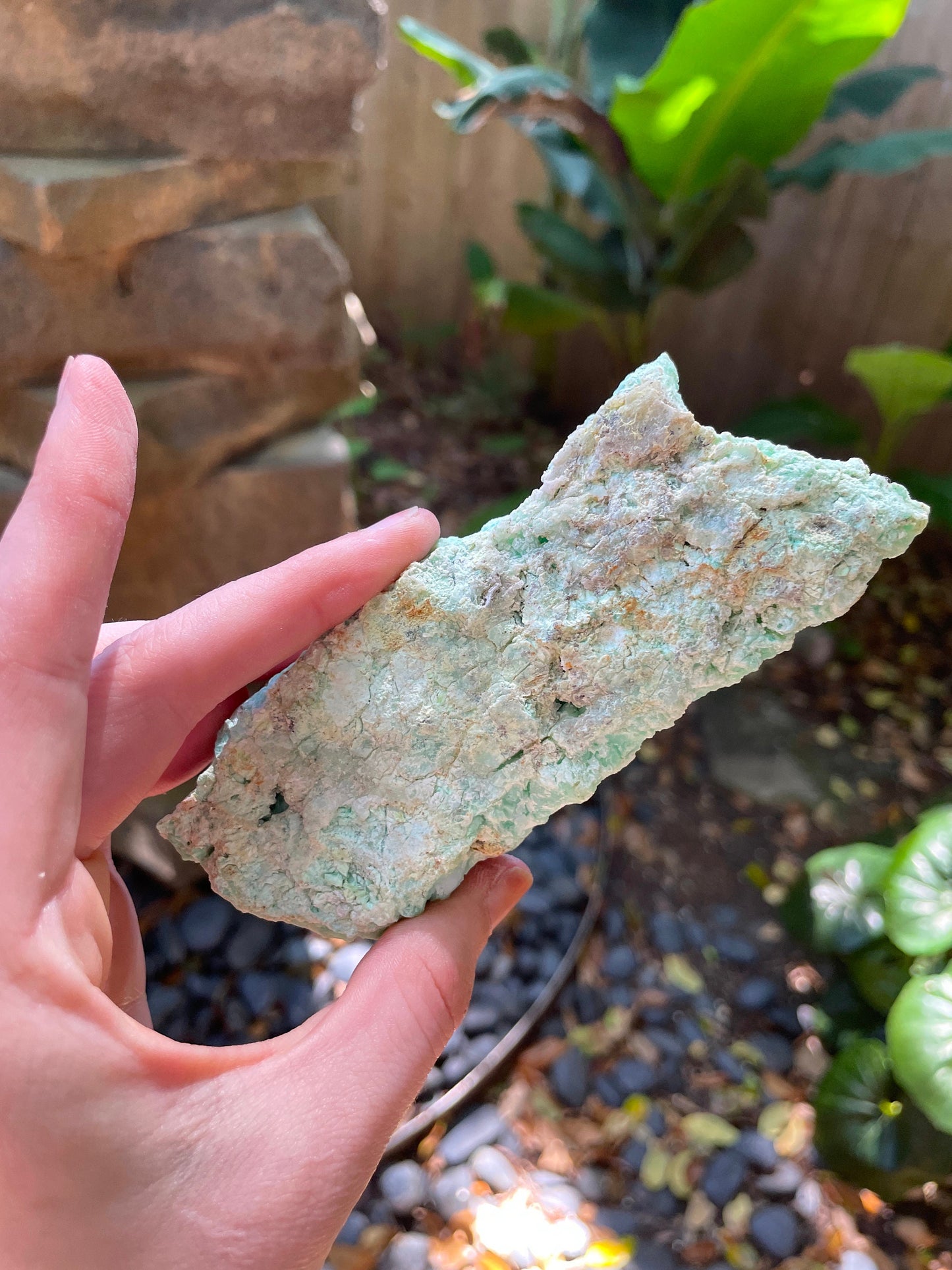 Rough/Raw Blue Green Chrysophrase from Brazil New Find 172g Mineral Crystal Specimen.