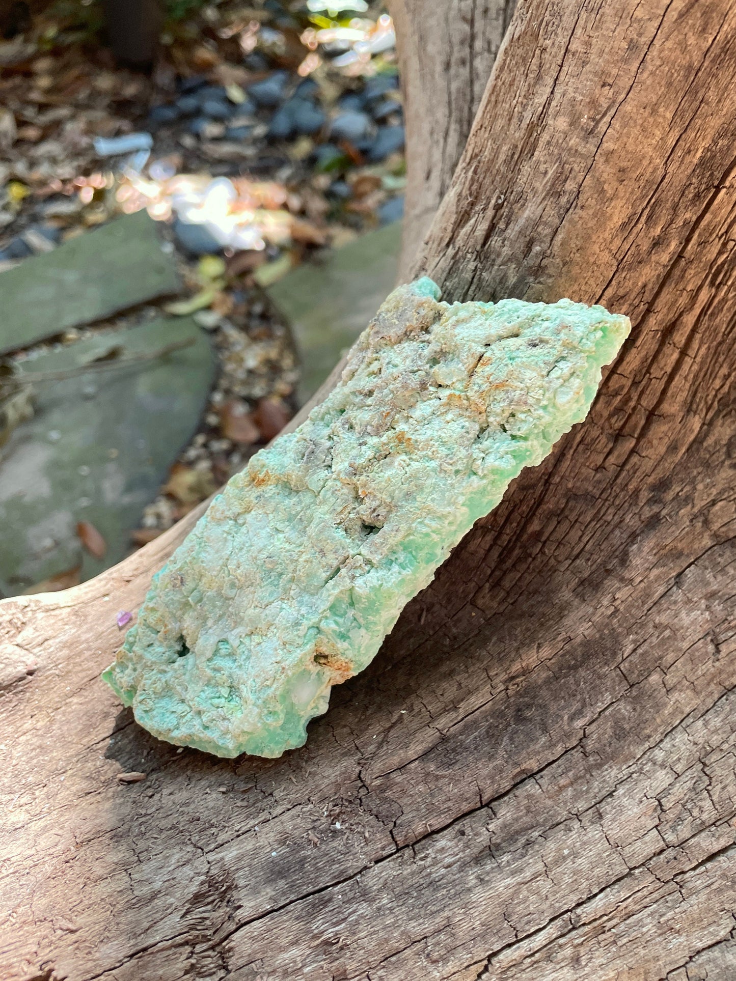 Rough/Raw Blue Green Chrysophrase from Brazil New Find 172g Mineral Crystal Specimen.