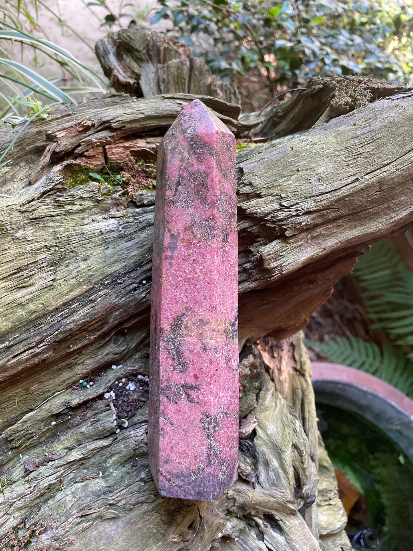 Beautiful Polished Rhodonite Tower Specimen 1068g 2lbs 5.6oz From Madagascar Mineral Crystal