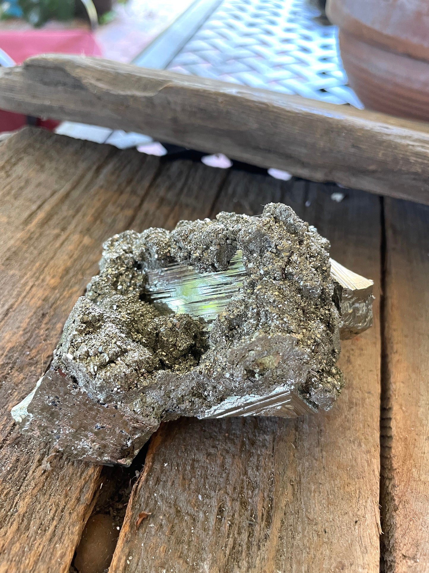 Beautiful Large Natural Raw Pyrite Crystal Specimen 594g 1lb 4.9oz from Huanzala, Peru Crystals