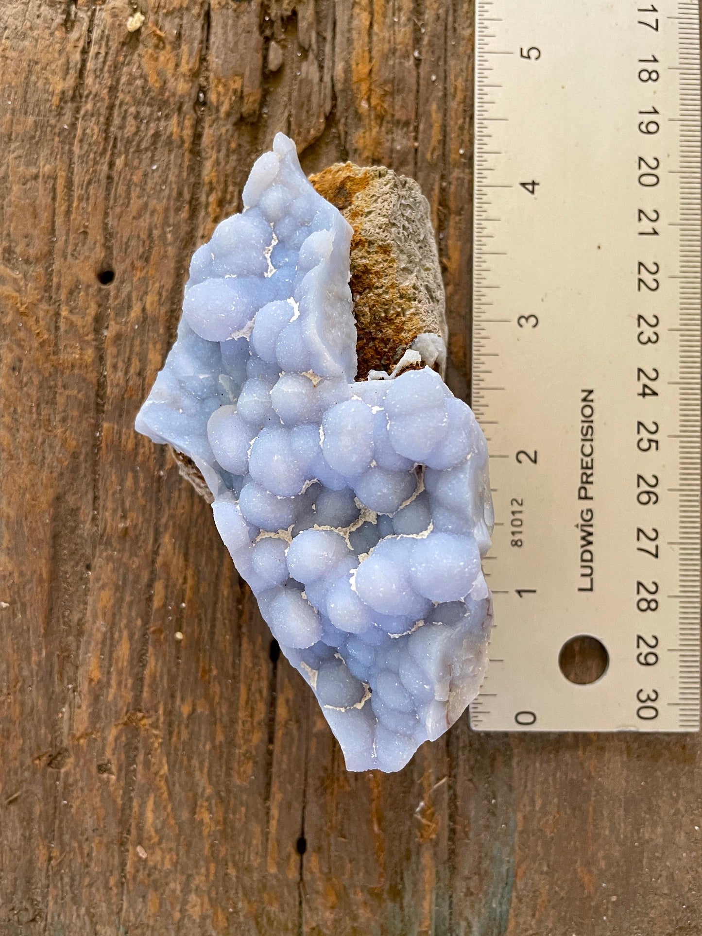 Blue Botryoidal Chalcedony Specimen 202.3g from Moquengua Near Puno, Peru Mineral Crystal
