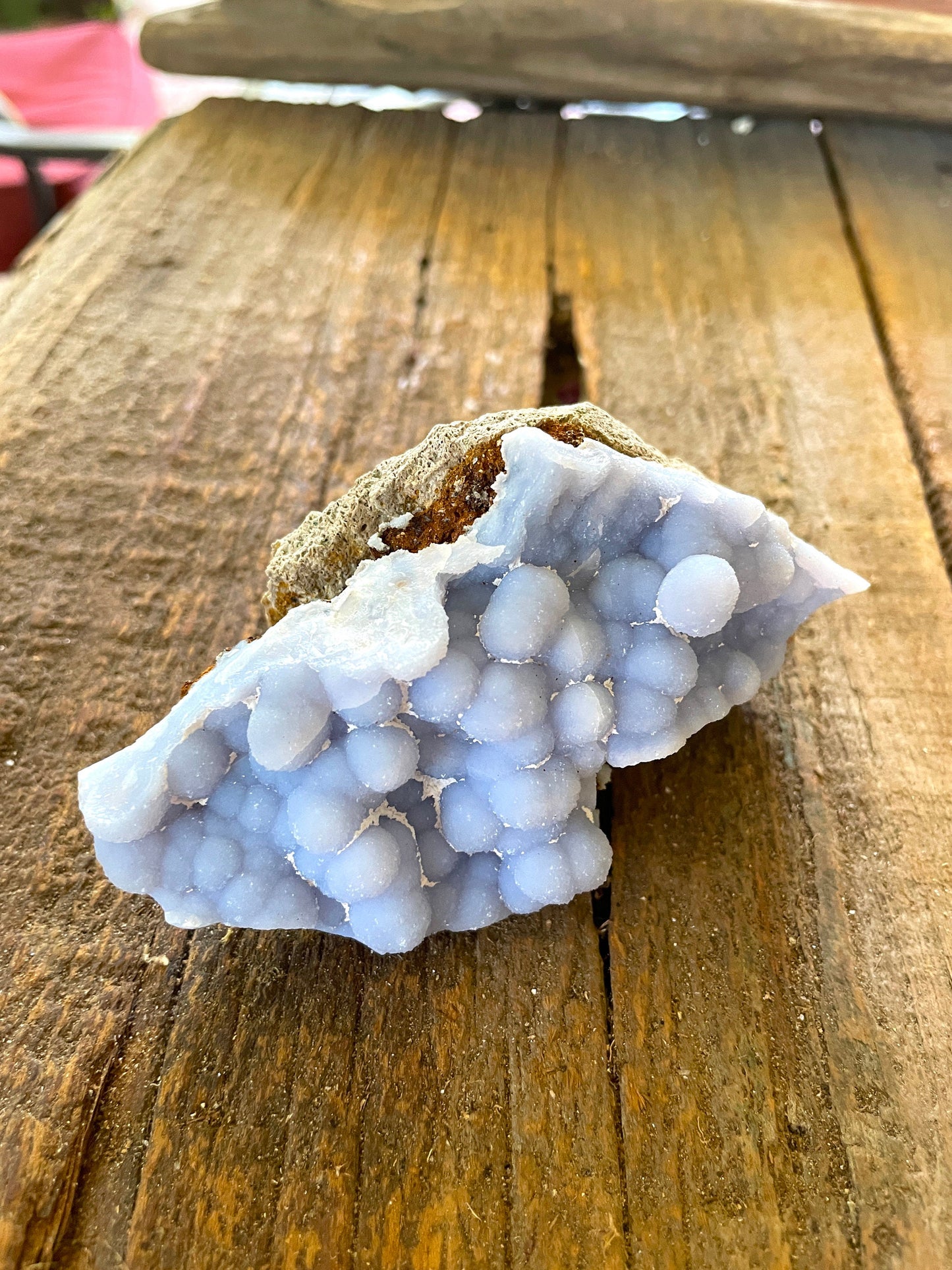 Blue Botryoidal Chalcedony Specimen 202.3g from Moquengua Near Puno, Peru Mineral Crystal