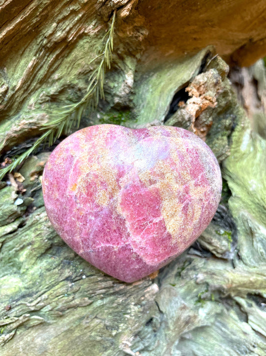 Beautiful Small Polished Heart Stone Rhodonite Specimen 183.5g From Madagascar Mineral Crystal