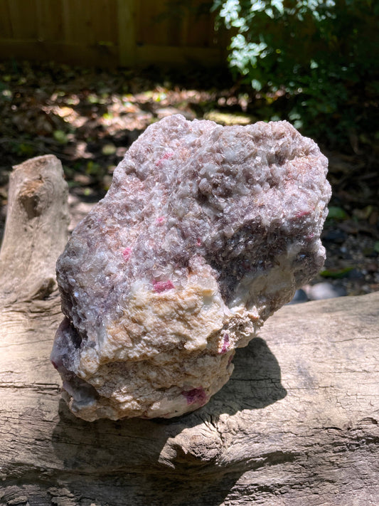 Beautiful Lepidolite with Quartz, Feldspar and Rubellite Tourmaline Specimen 2094g From Minas Gerais Brazil