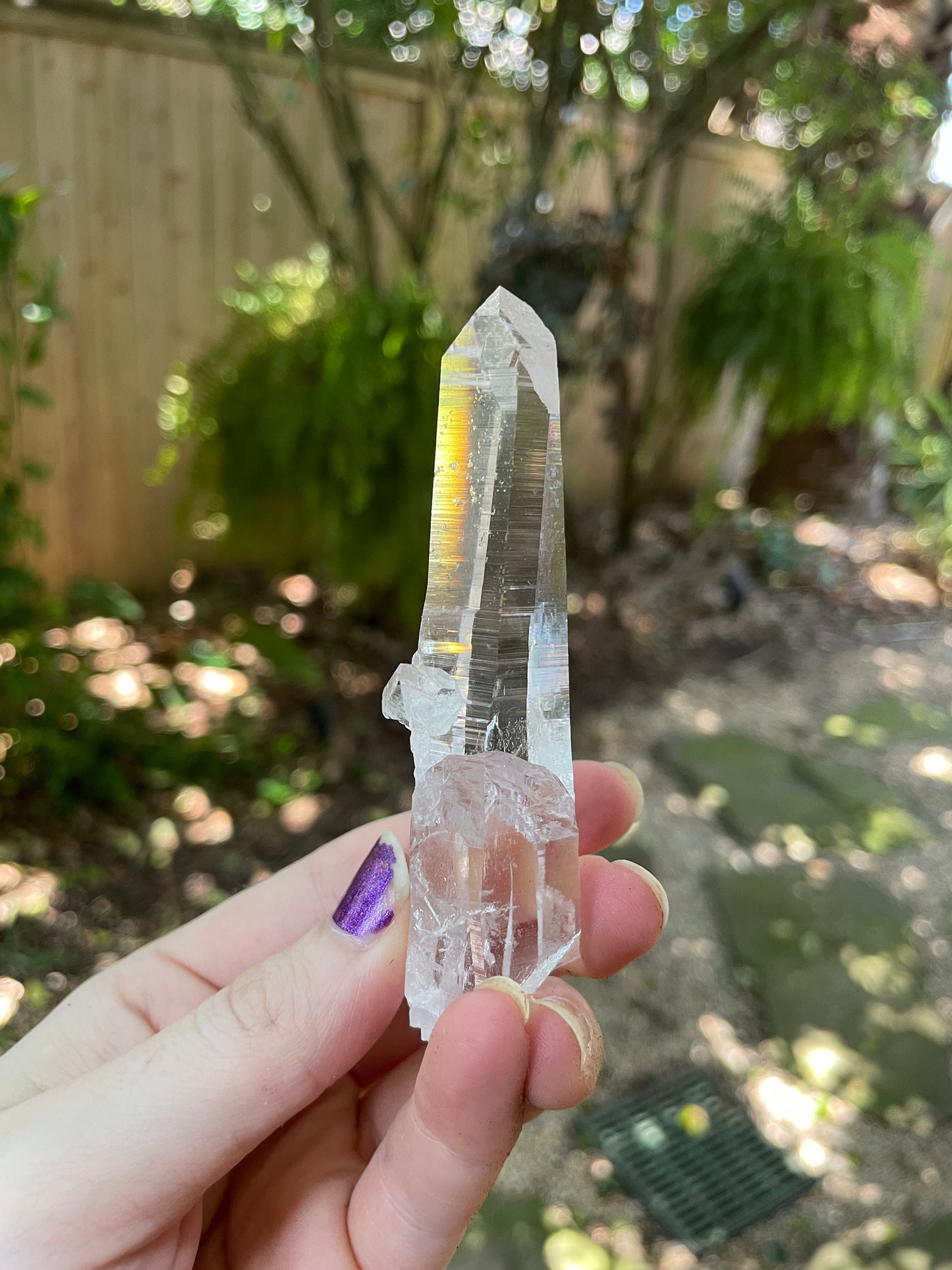 Stunning Columbian Lemurian Optical Quartz Point Specimen 62.7g Mineral Crystal
