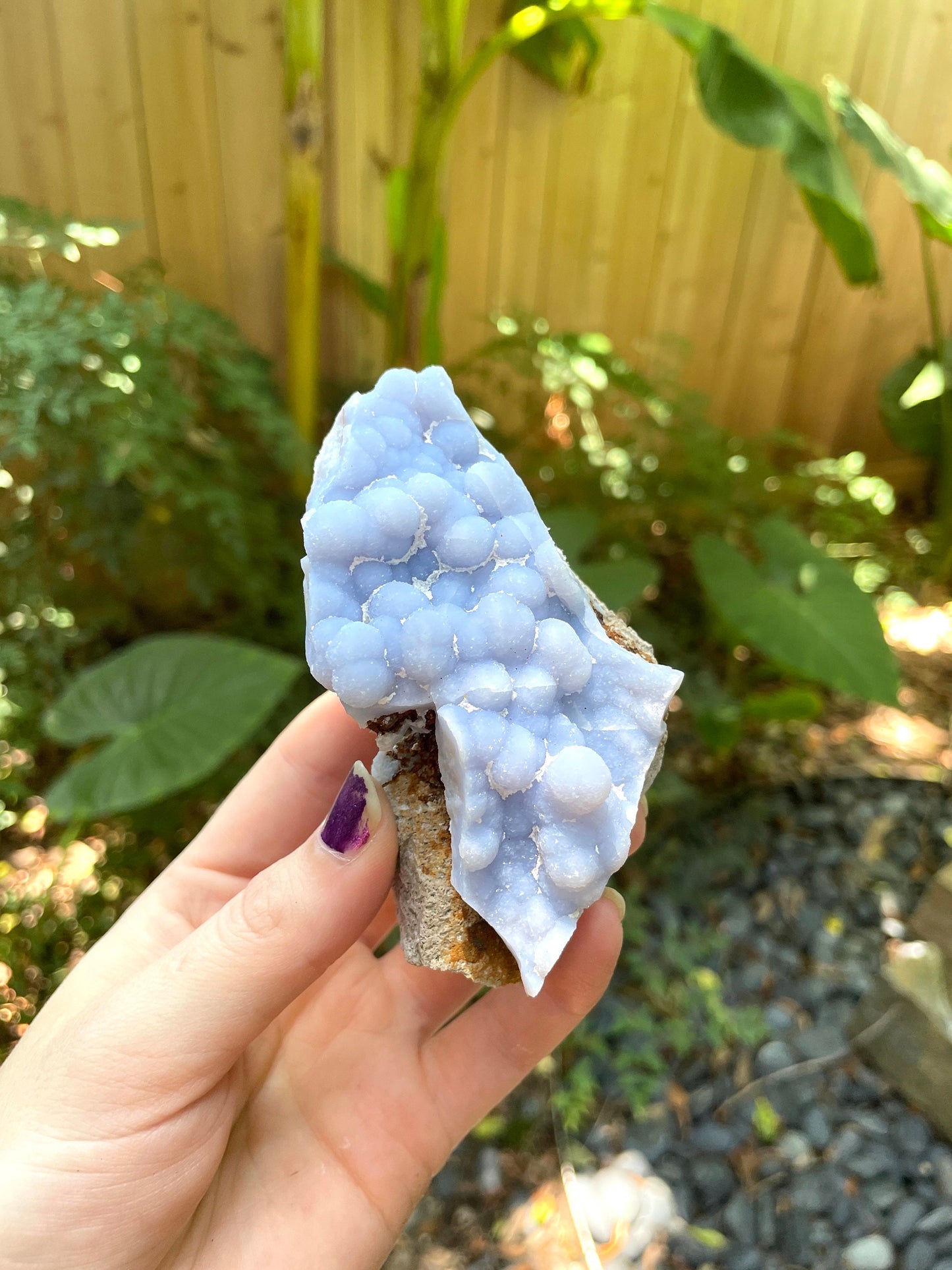 Blue Botryoidal Chalcedony Specimen 202.3g from Moquengua Near Puno, Peru Mineral Crystal