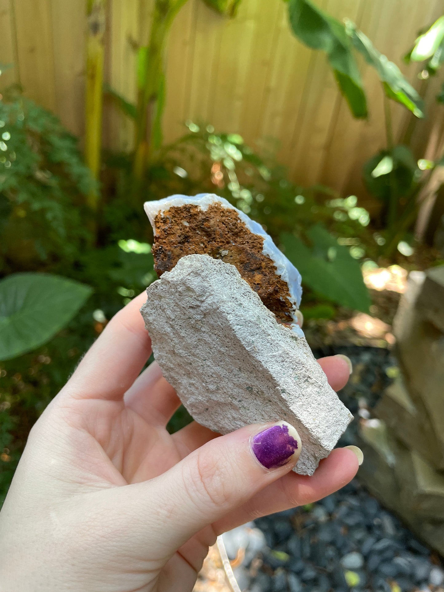 Blue Botryoidal Chalcedony Specimen 202.3g from Moquengua Near Puno, Peru Mineral Crystal