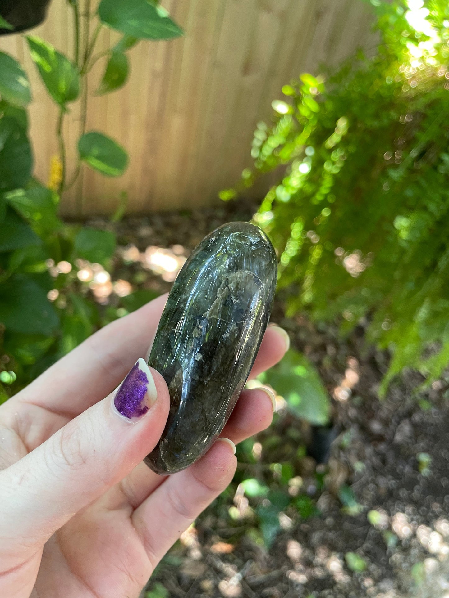 Lovely Polished Labradorite Palm Stone 194g Great Flash From Madagascar Mineral Crystal