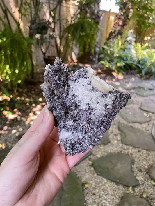 Purple Fluorite and Selenite Specimen from, Chihuahna, Mexico 294g Specimen Mineral Crystal