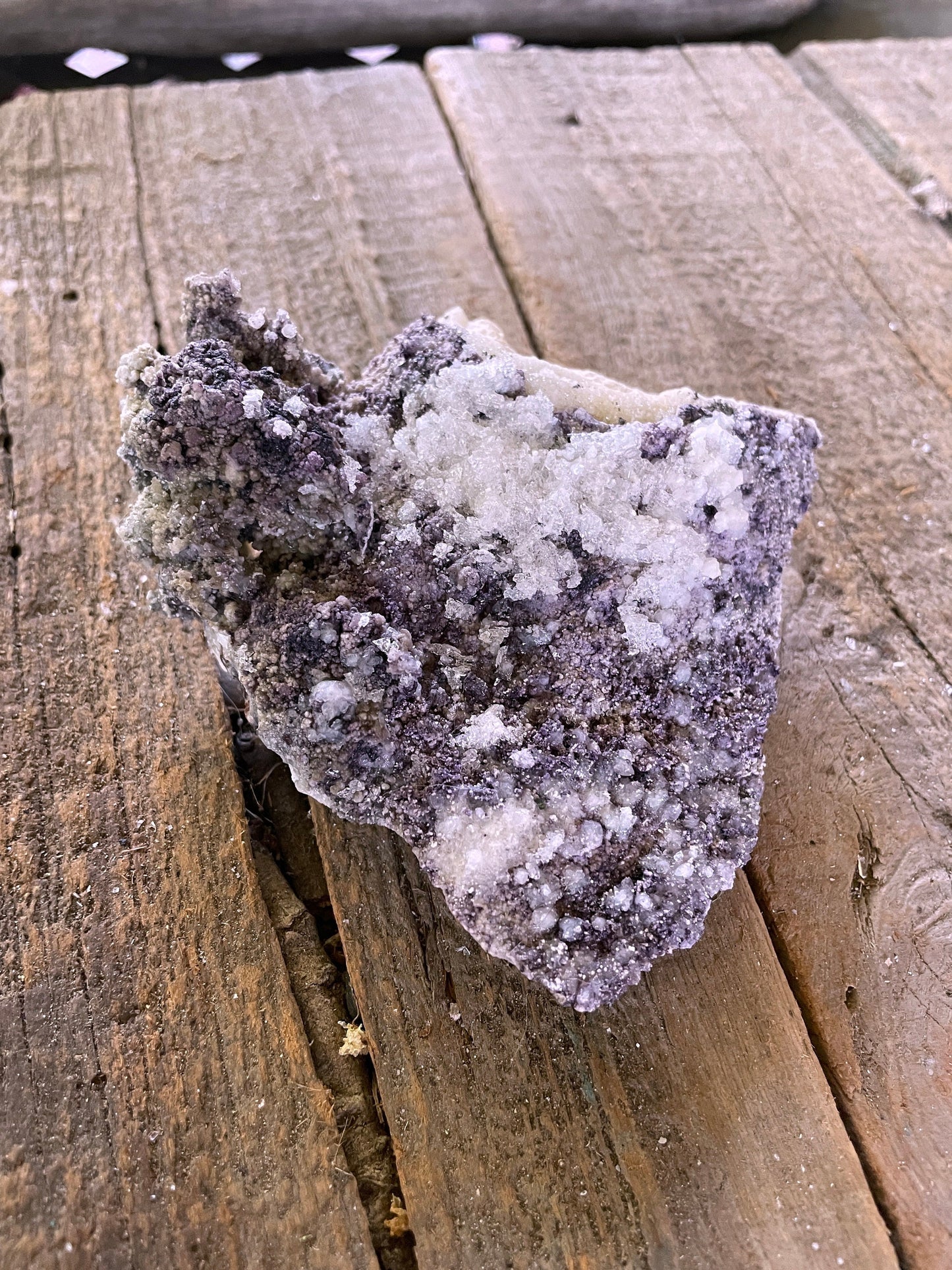 Purple Fluorite and Selenite Specimen from, Chihuahna, Mexico 294g Specimen Mineral Crystal
