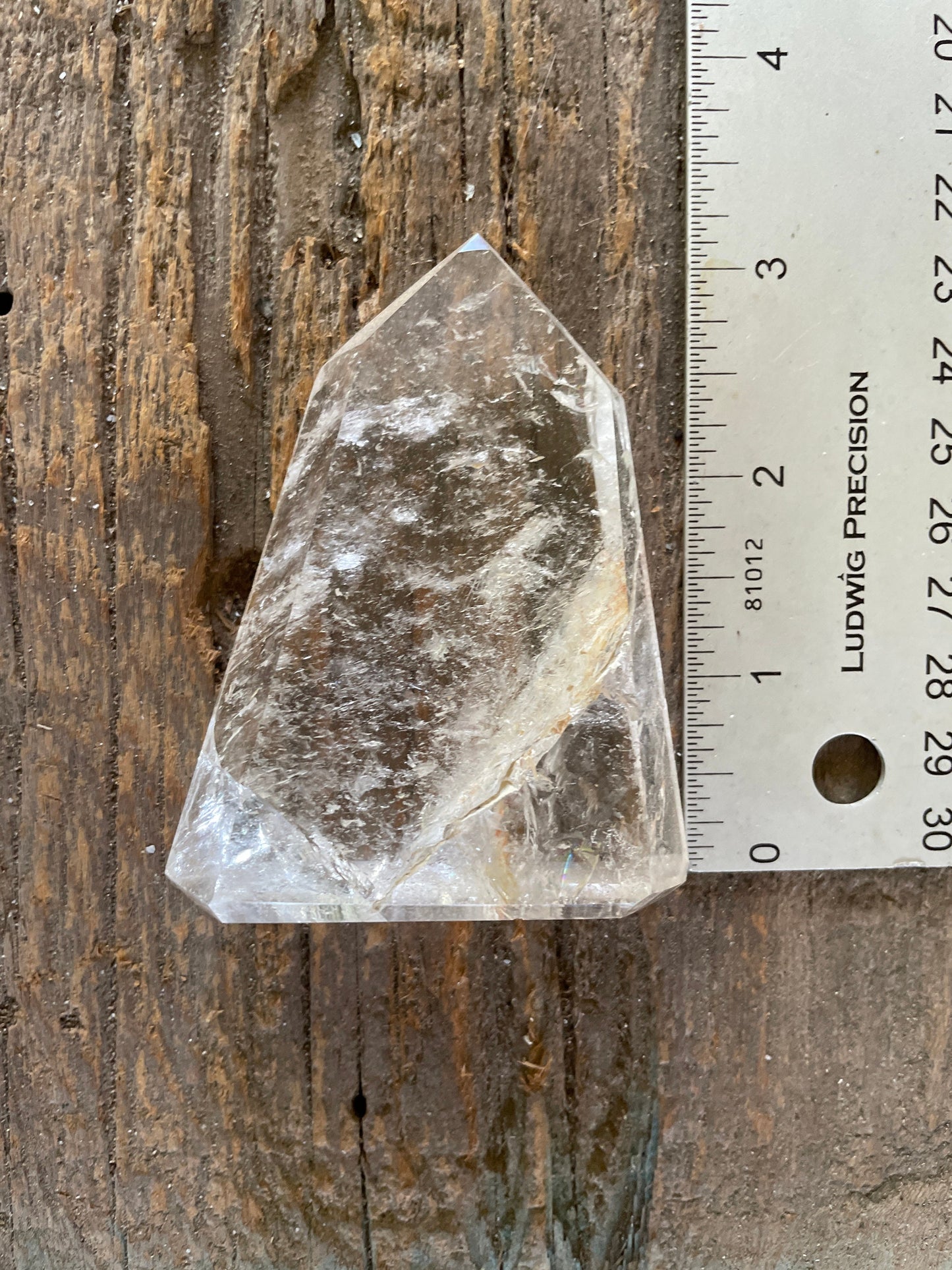 Brazilian Clear Quartz 141.7g With Iron Inclusions Polished Point Specimen Mineral Crystal
