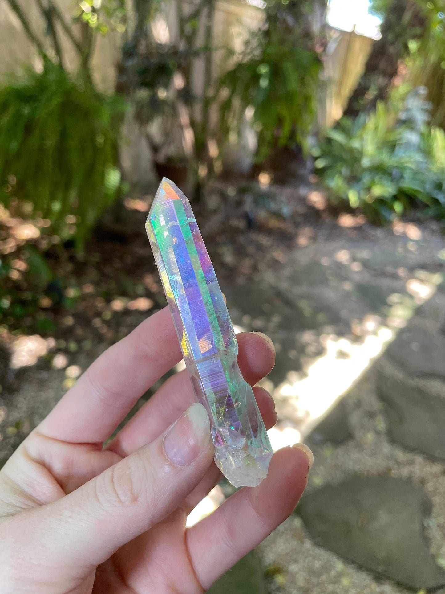 Rainbow Angel Aura Quartz Point33.9g Specimen Mineral Crystal