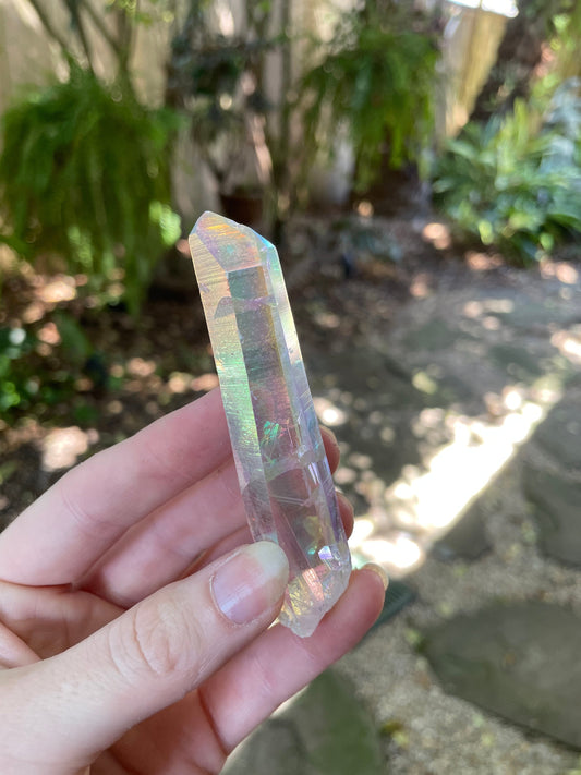 Rainbow Angel Aura Quartz Point33.9g Specimen Mineral Crystal