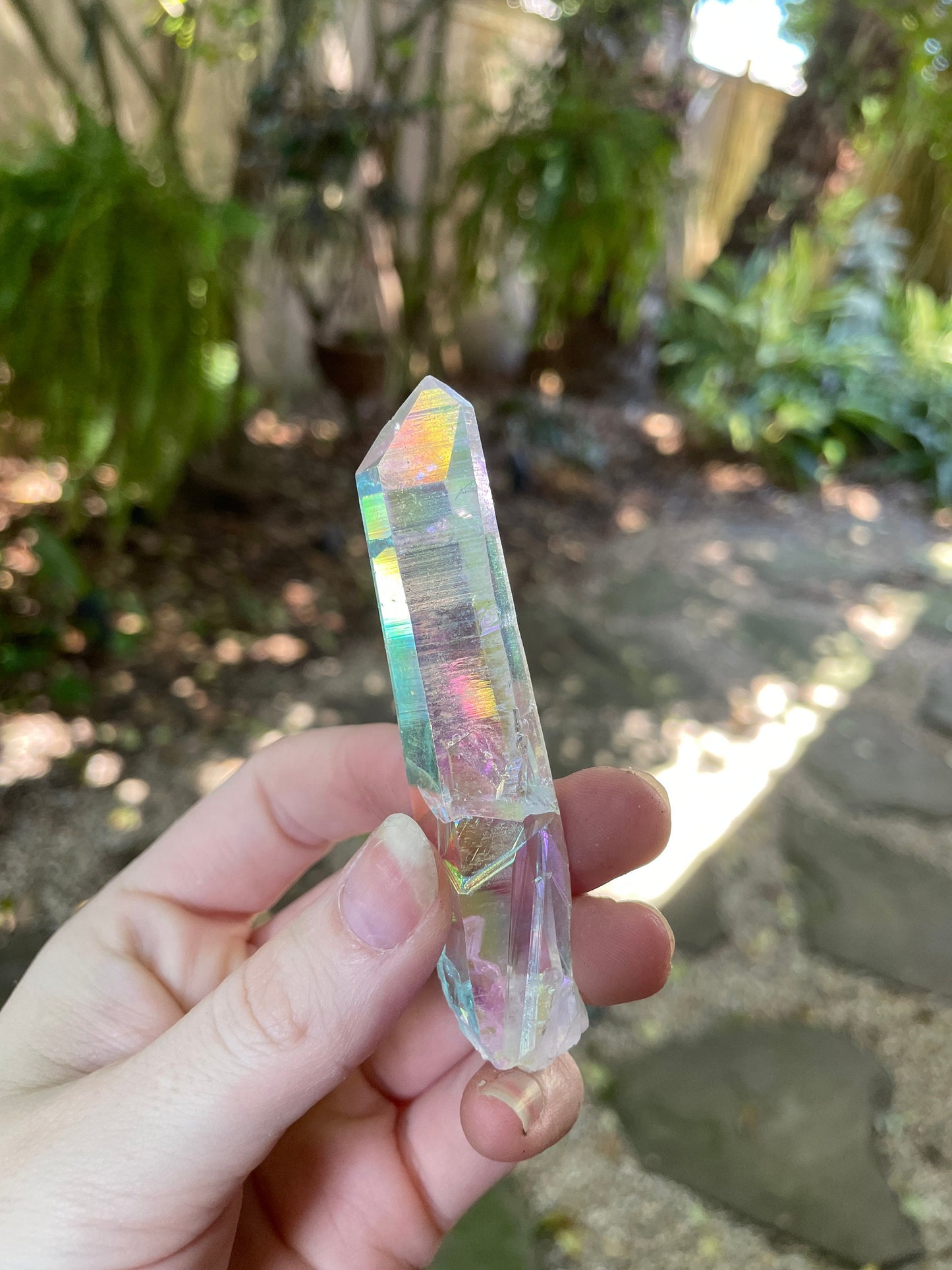 Rainbow Angel Aura Quartz Point33.9g Specimen Mineral Crystal