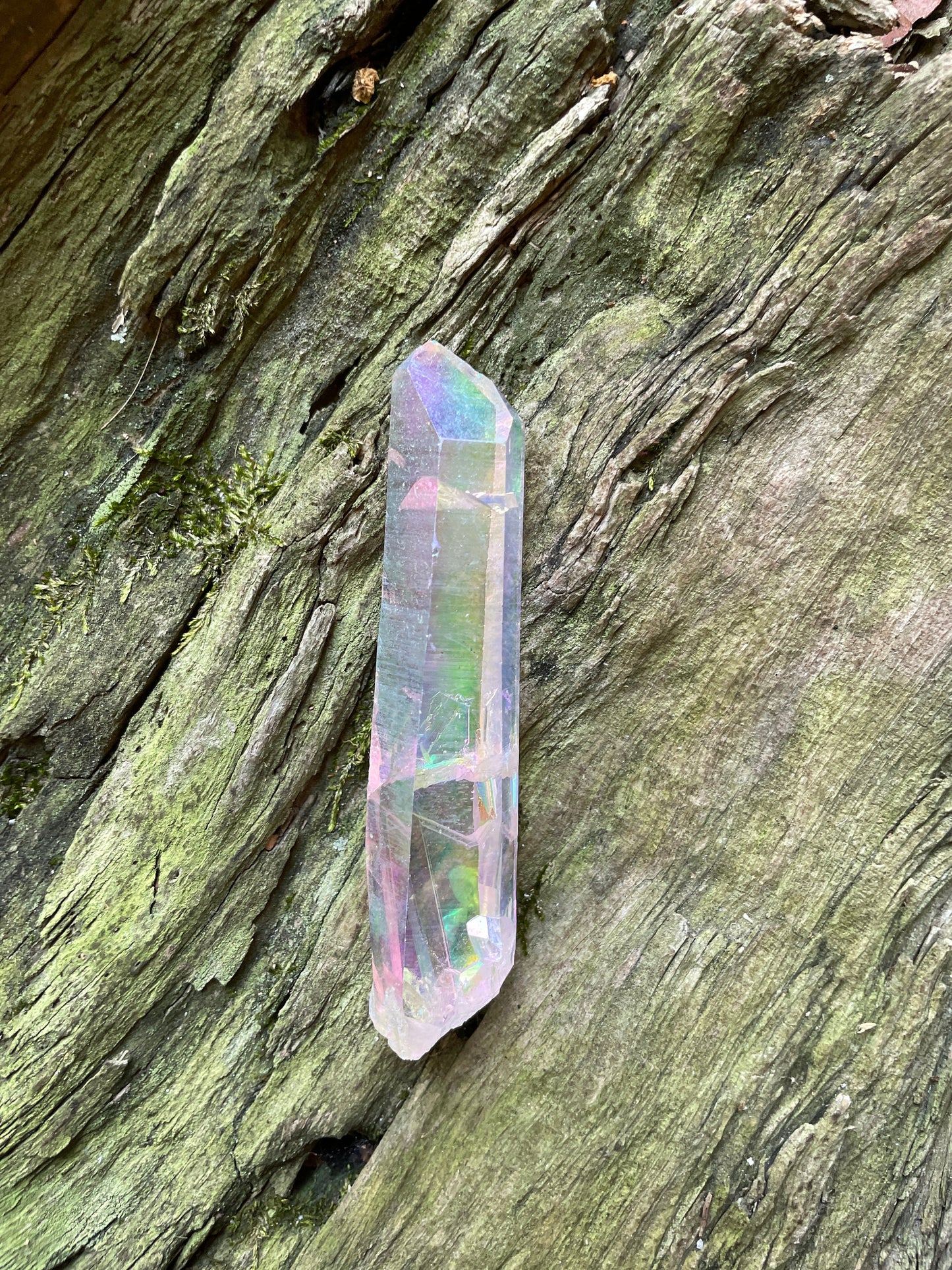 Rainbow Angel Aura Quartz Point33.9g Specimen Mineral Crystal