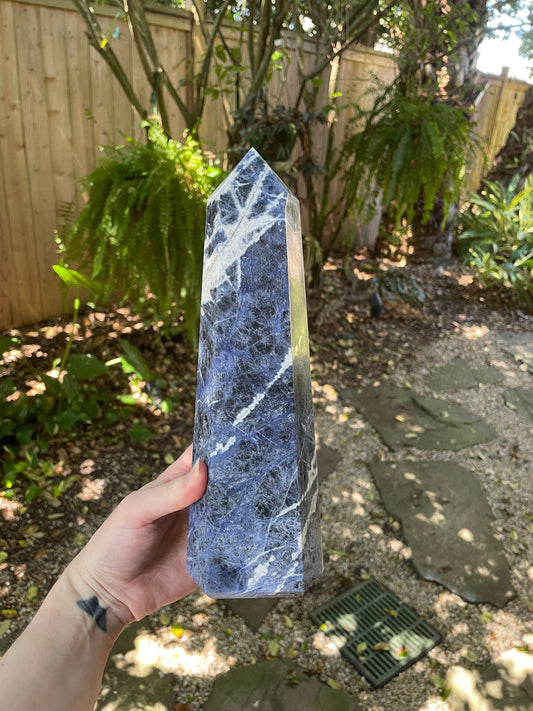 XL Blue Sodalite Polished Crystal Point Specimen 1.83kg 4lbs 0.7oz From Brazil Mineral Crystals