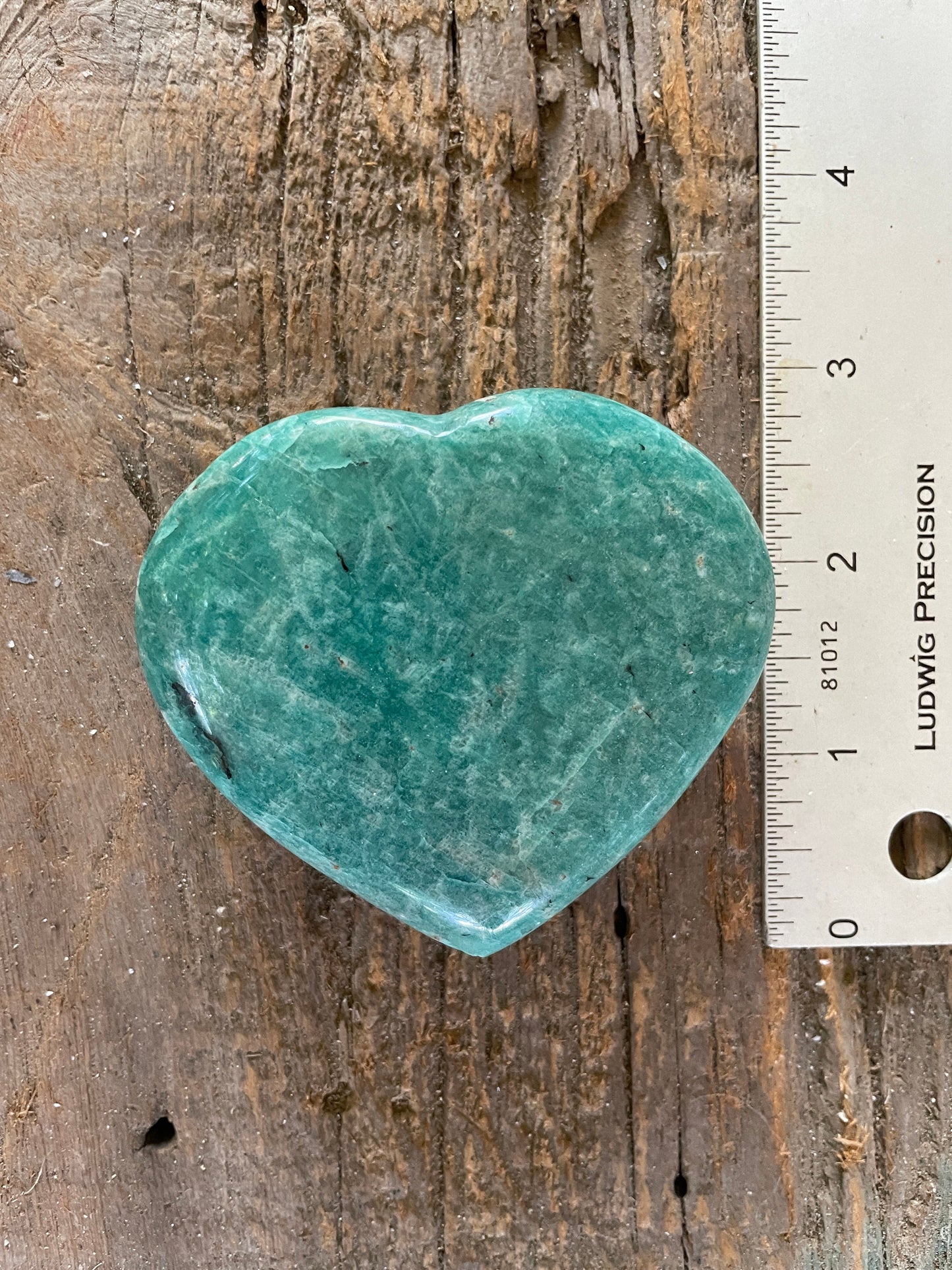 Small Deep Blue Polished Amazonite Heart 152.4g From Madagascar