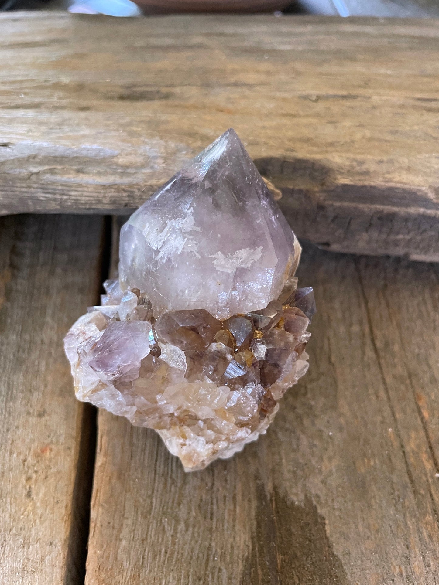 Chunky 166g Pale Amethyst Spirit Quartz Point with Iron Specimen Mineral Crystal From South Africa