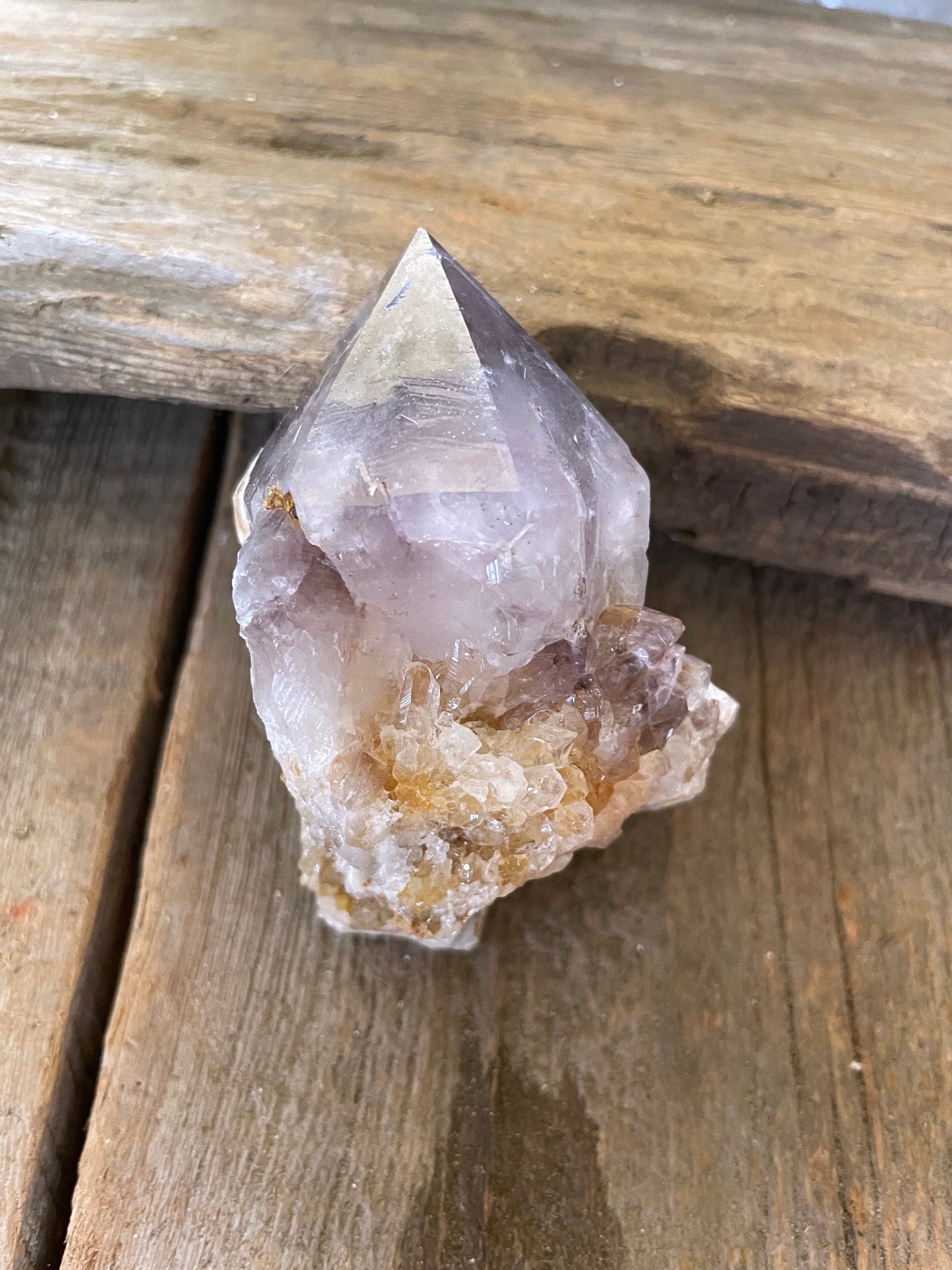 Chunky 166g Pale Amethyst Spirit Quartz Point with Iron Specimen Mineral Crystal From South Africa