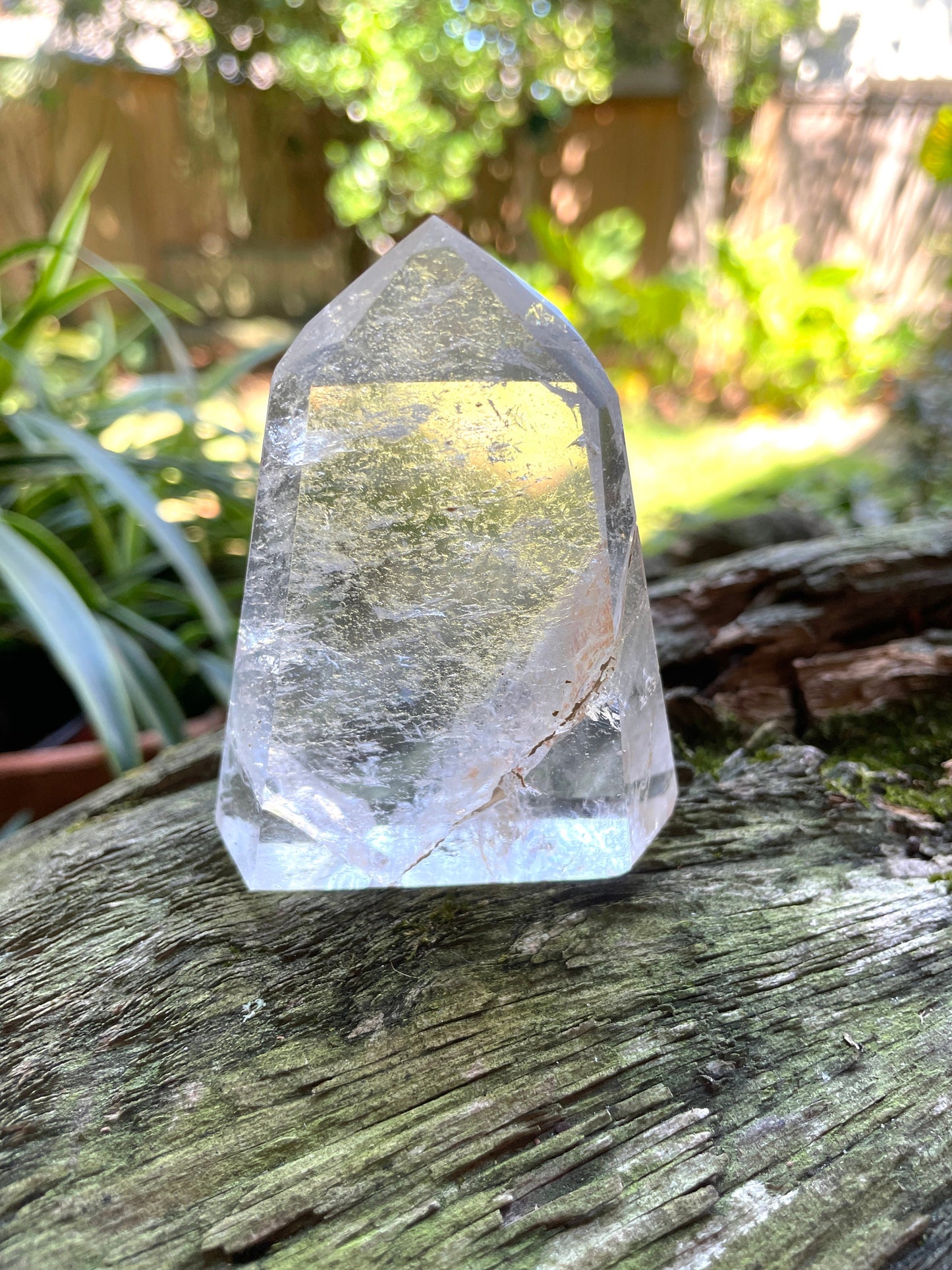 Brazilian Clear Quartz 141.7g With Iron Inclusions Polished Point Specimen Mineral Crystal