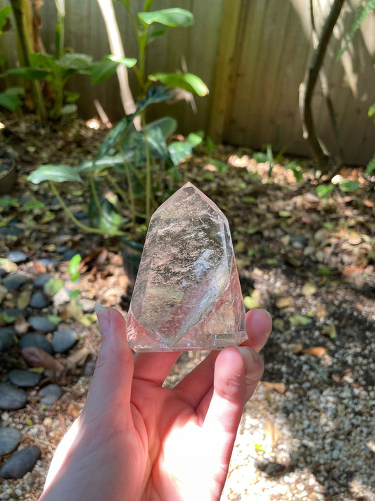 Brazilian Clear Quartz 141.7g With Iron Inclusions Polished Point Specimen Mineral Crystal