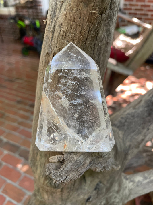 Brazilian Clear Quartz 141.7g With Iron Inclusions Polished Point Specimen Mineral Crystal