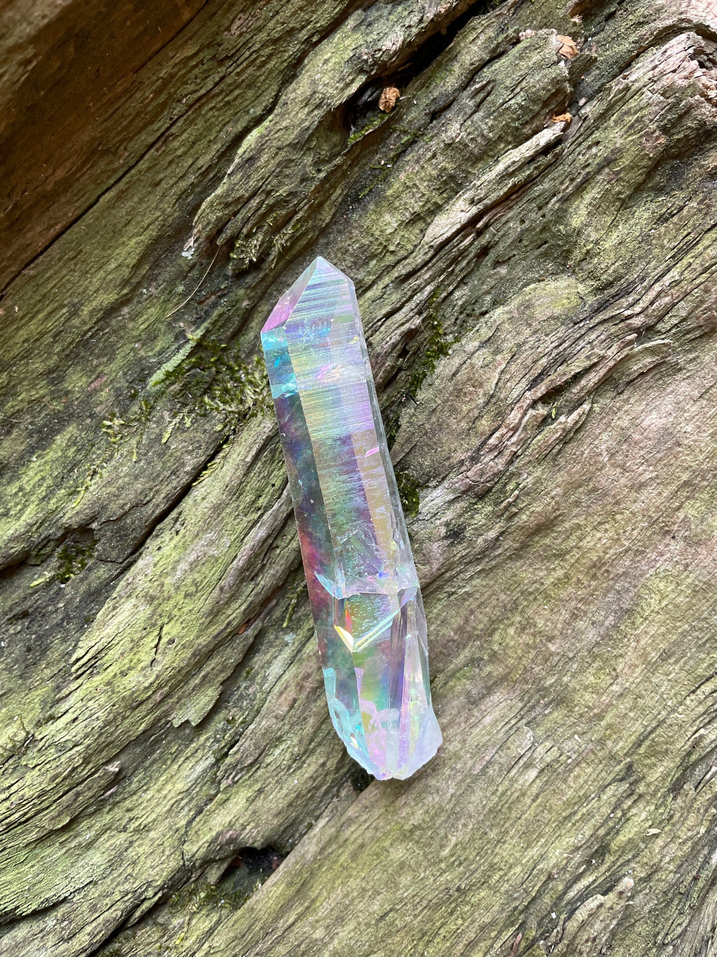 Rainbow Angel Aura Quartz Point33.9g Specimen Mineral Crystal
