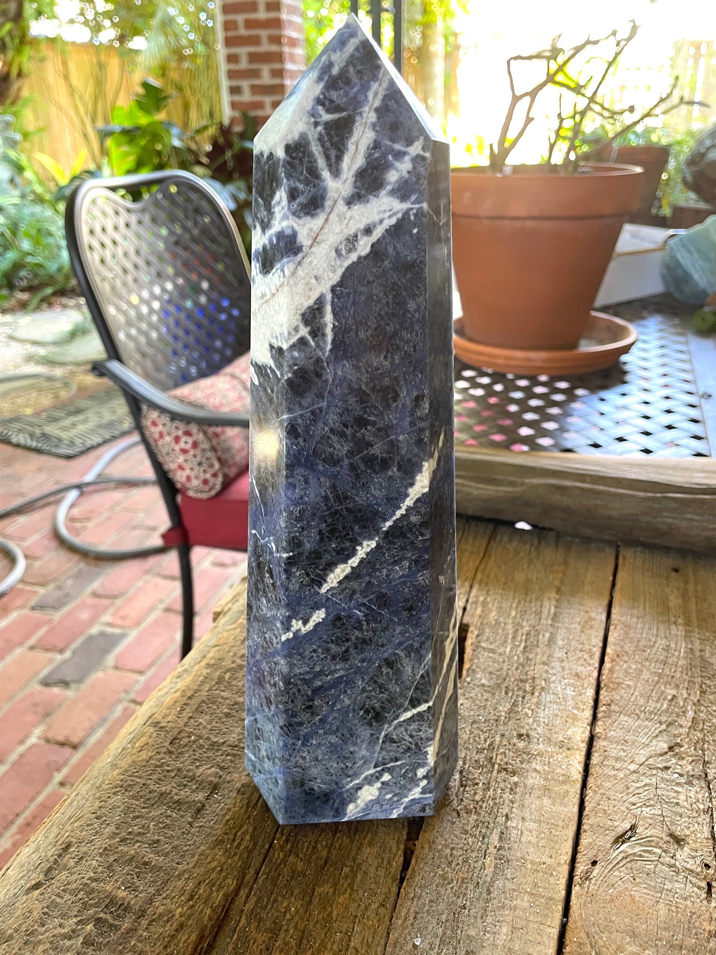 XL Blue Sodalite Polished Crystal Point Specimen 1.83kg 4lbs 0.7oz From Brazil Mineral Crystals